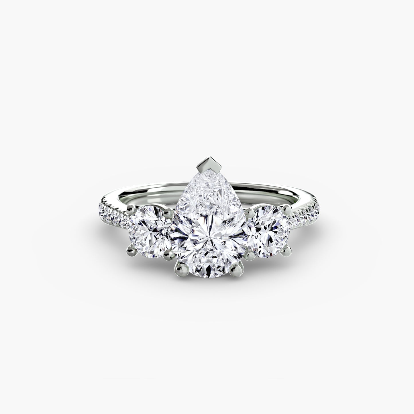 The "Giuliana" Three-Stone with French Set Diamond Ring
