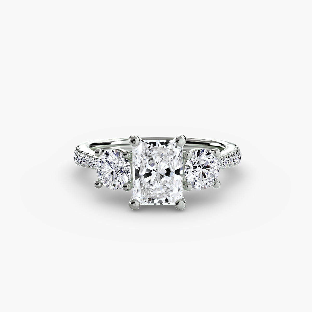 The "Giuliana" Three-Stone with French Set Diamond Ring