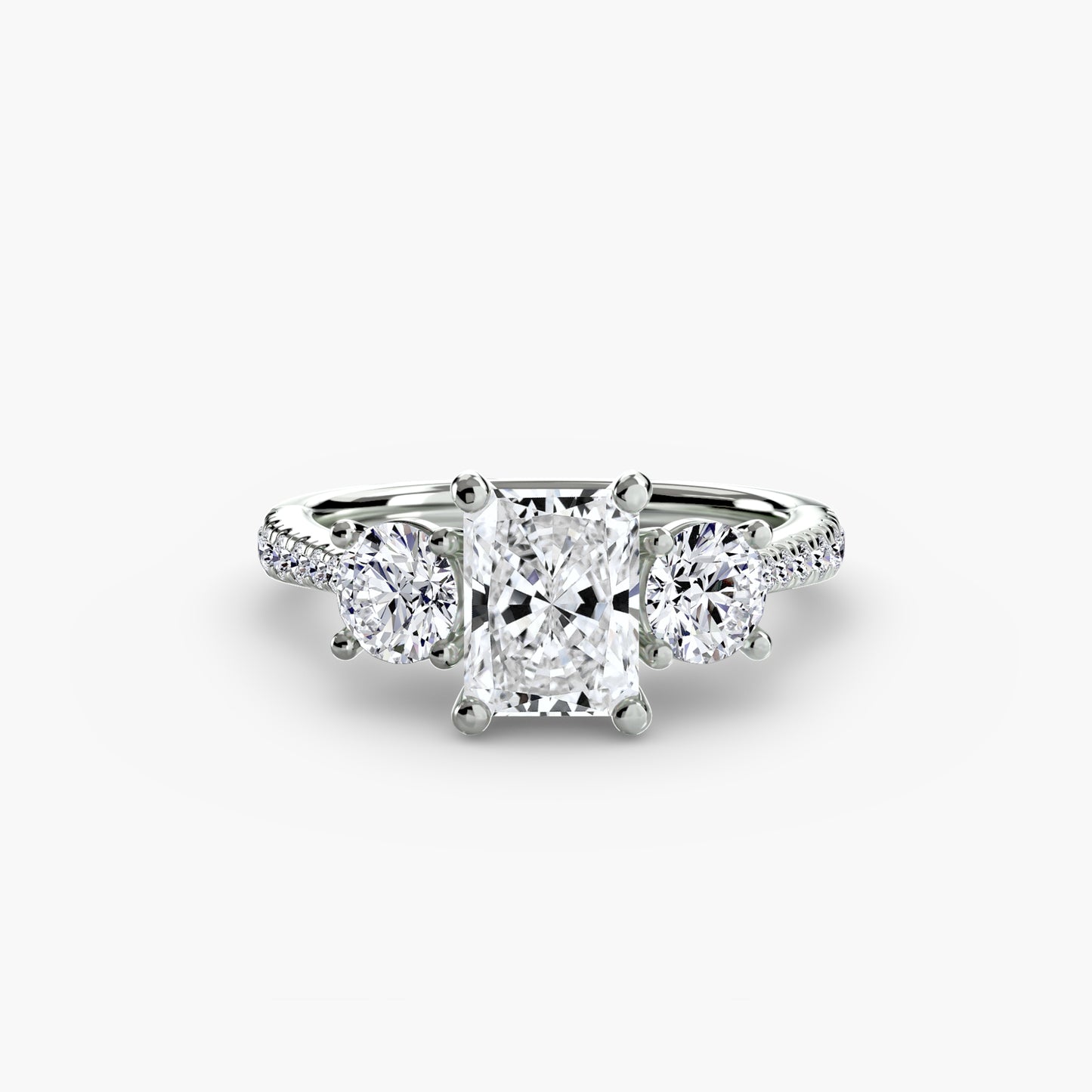 The "Giuliana" Three-Stone with French Set Diamond Ring