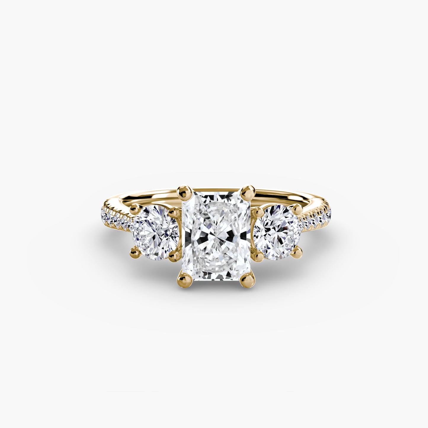 The "Giuliana" Three-Stone with French Set Diamond Ring