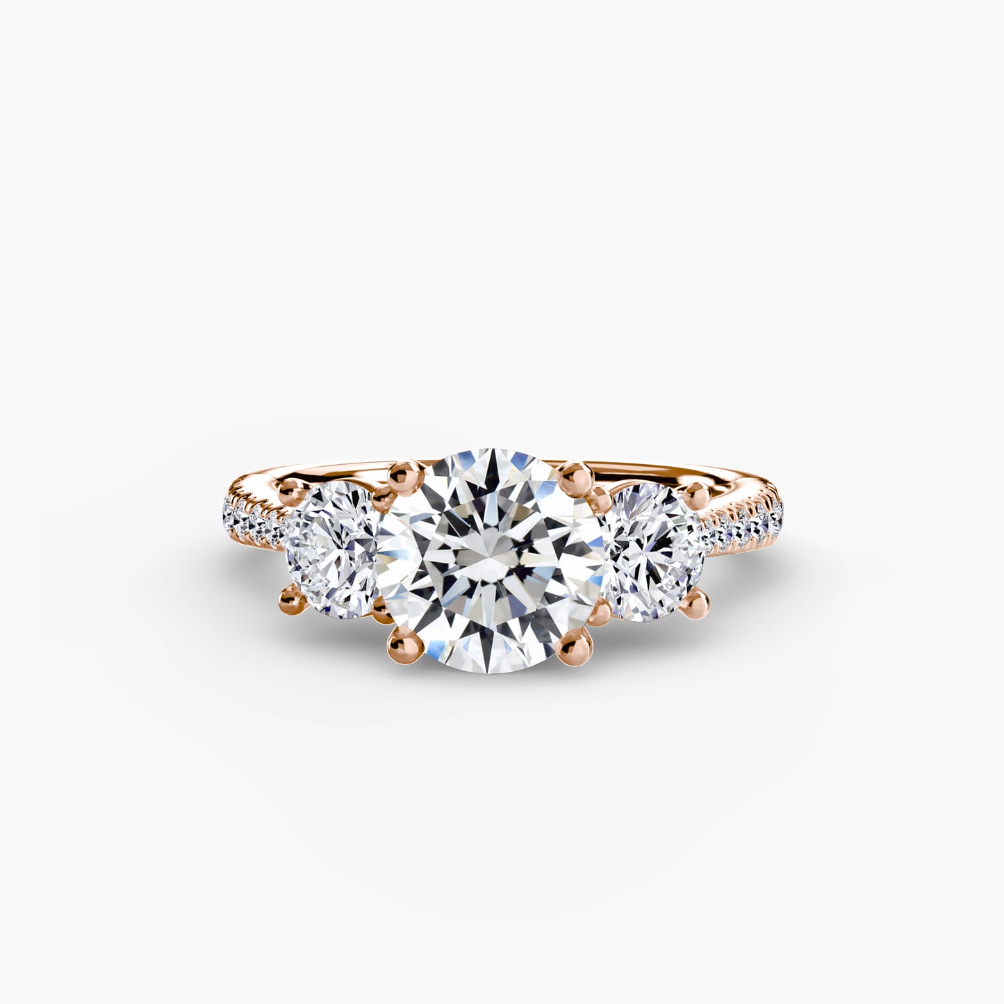 The "Giuliana" Three-Stone with French Set Diamond Ring