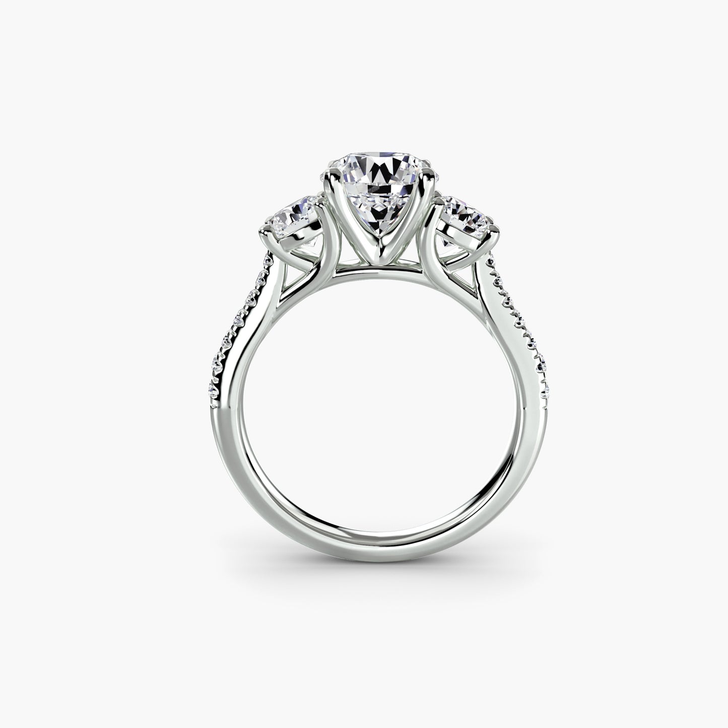 The "Giuliana" Three-Stone with French Set Diamond Ring