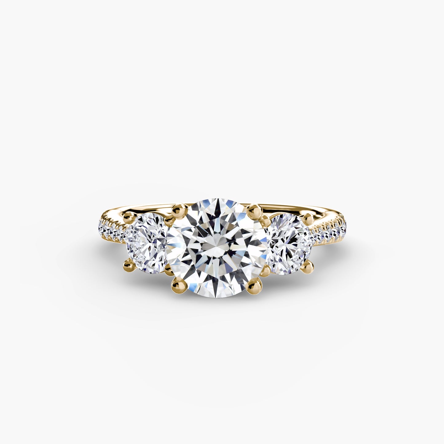 The "Giuliana" Three-Stone with French Set Diamond Ring