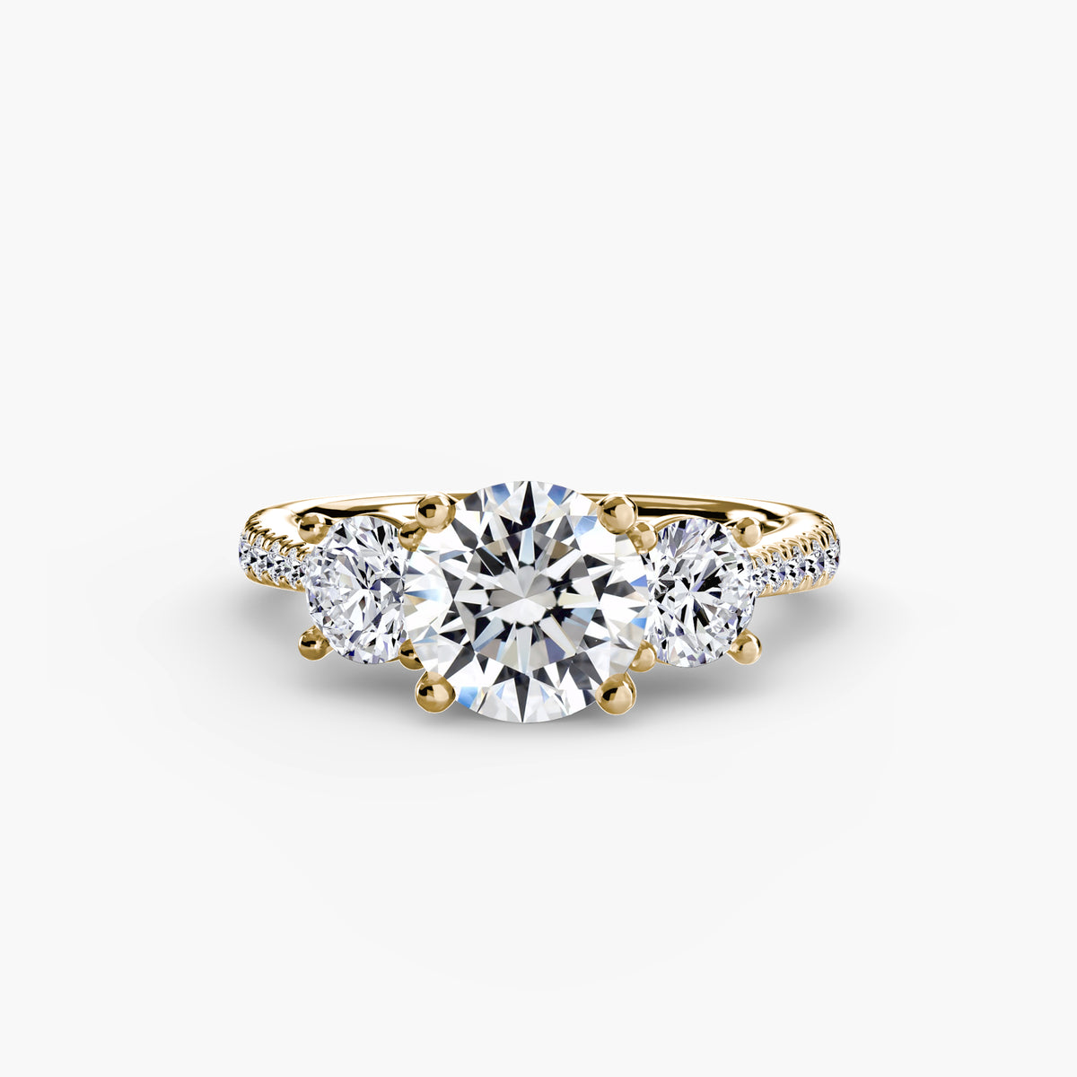 The "Giuliana" Three-Stone with French Set Diamond Ring