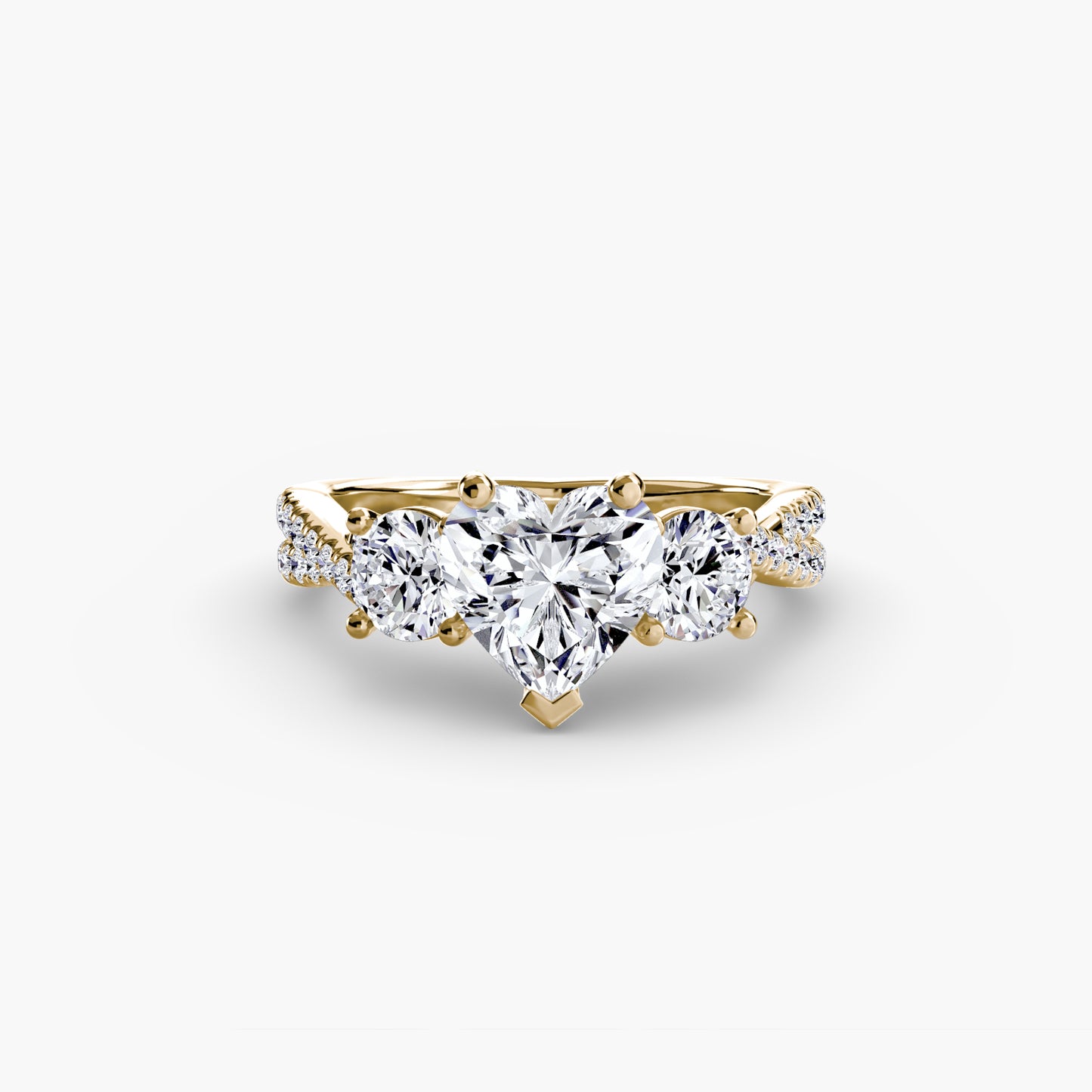 The "Colette" Three-Stone with Pavé Twist Ring