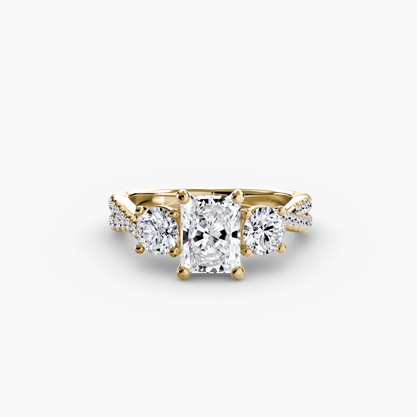 The "Colette" Three-Stone with Pavé Twist Ring