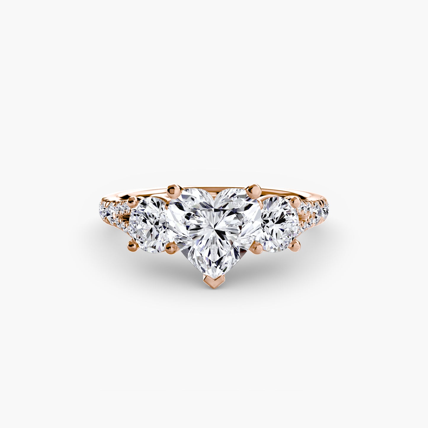 The "Cassandra" Classic Three-Stone with Pavé Band