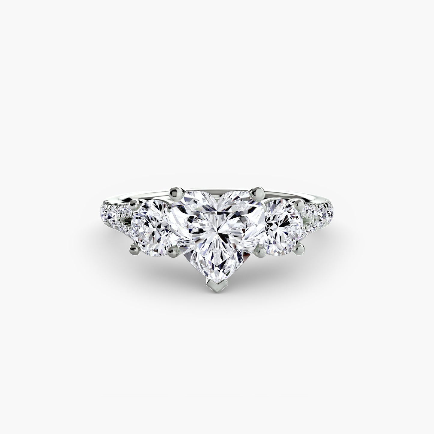 The "Cassandra" Classic Three-Stone with Pavé Band