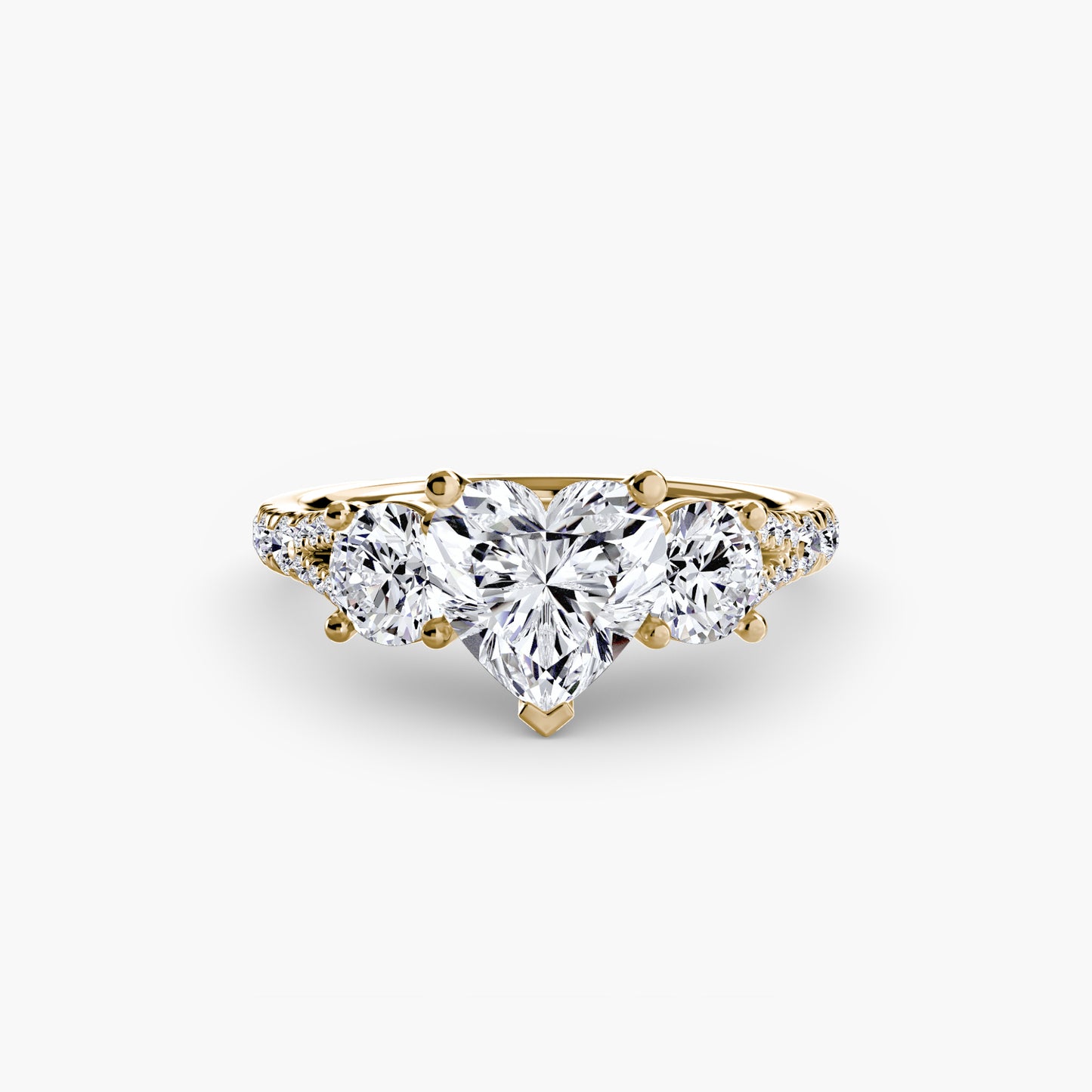The "Cassandra" Classic Three-Stone with Pavé Band