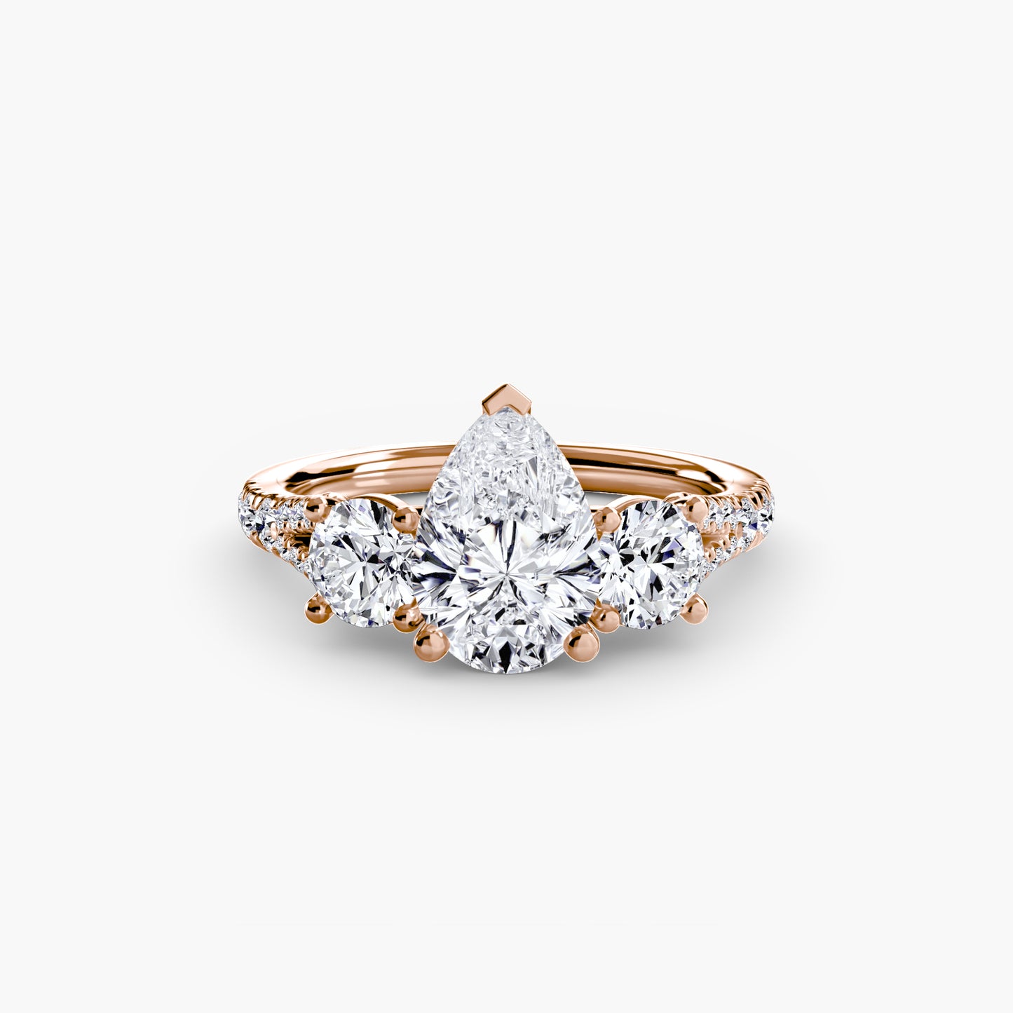 The "Cassandra" Classic Three-Stone with Pavé Band