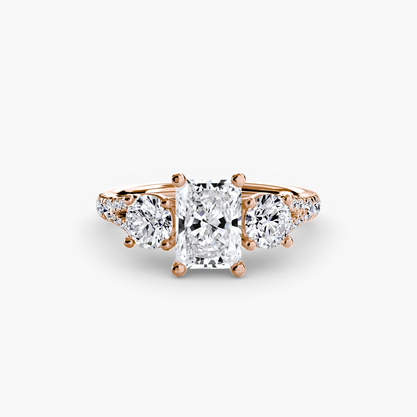 The "Cassandra" Classic Three-Stone with Pavé Band