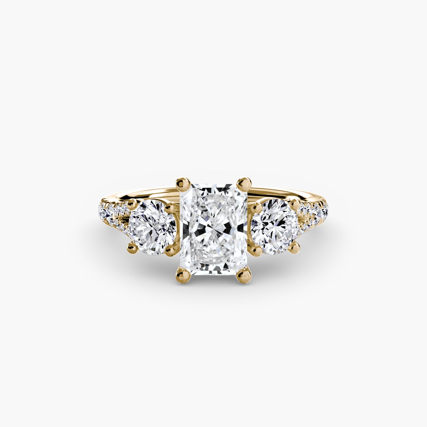 The "Cassandra" Classic Three-Stone with Pavé Band