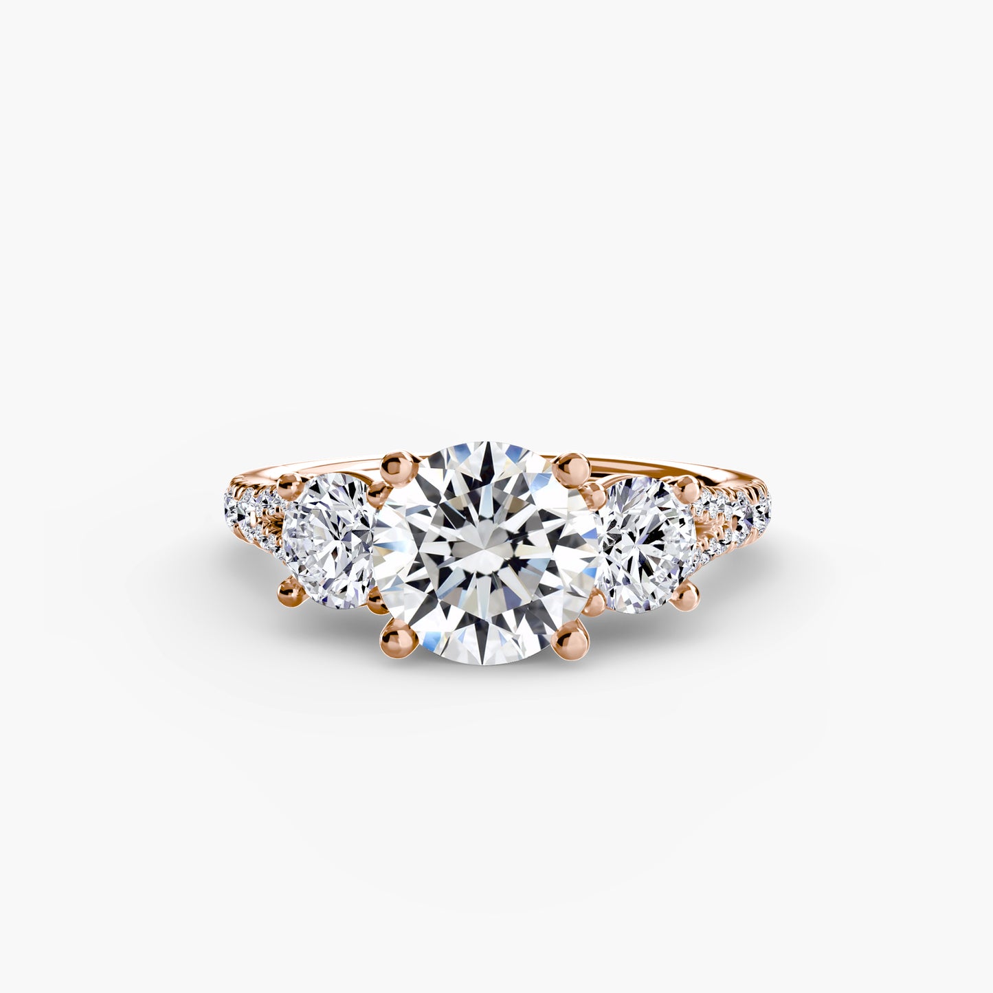 The "Cassandra" Classic Three-Stone with Pavé Band