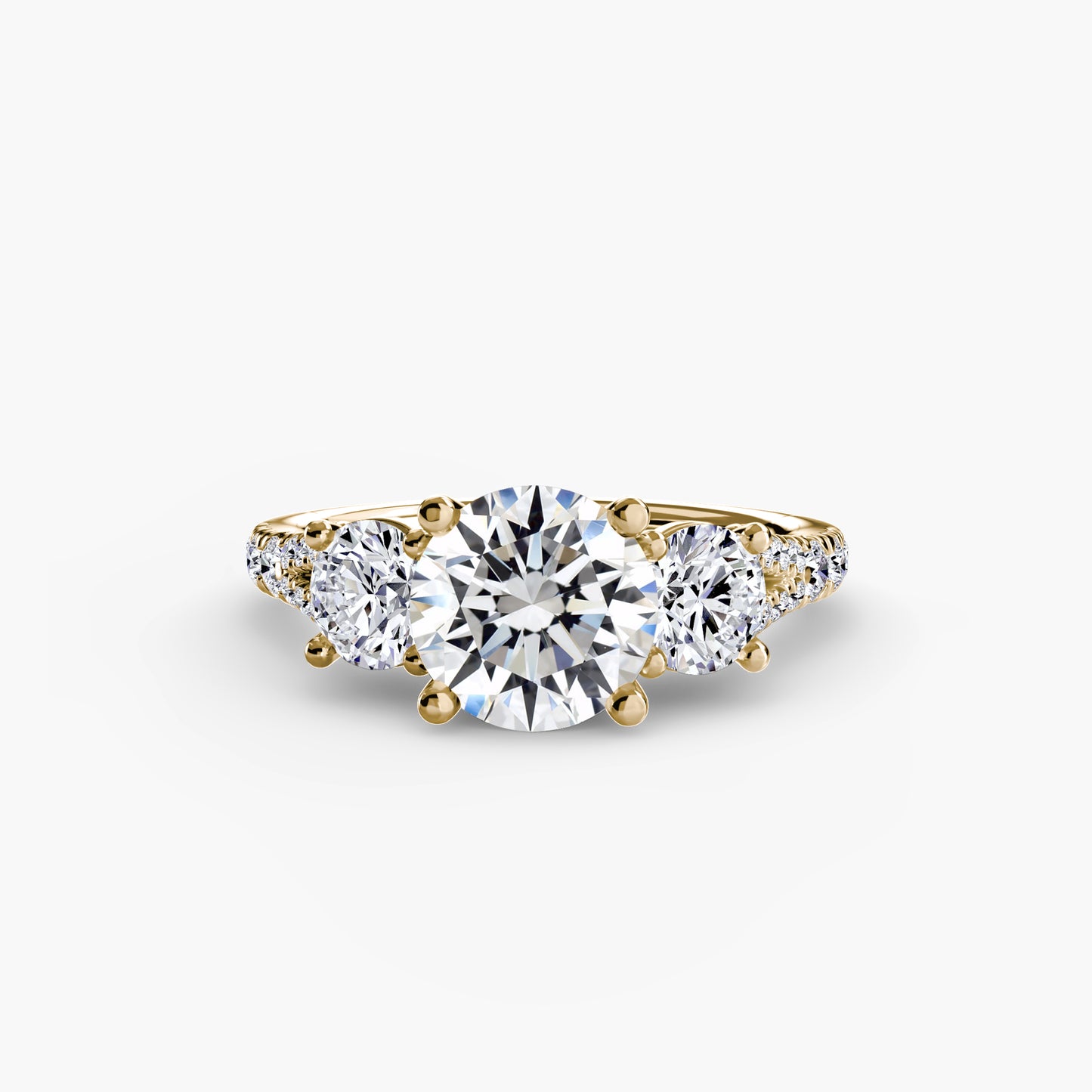 The "Cassandra" Classic Three-Stone with Pavé Band