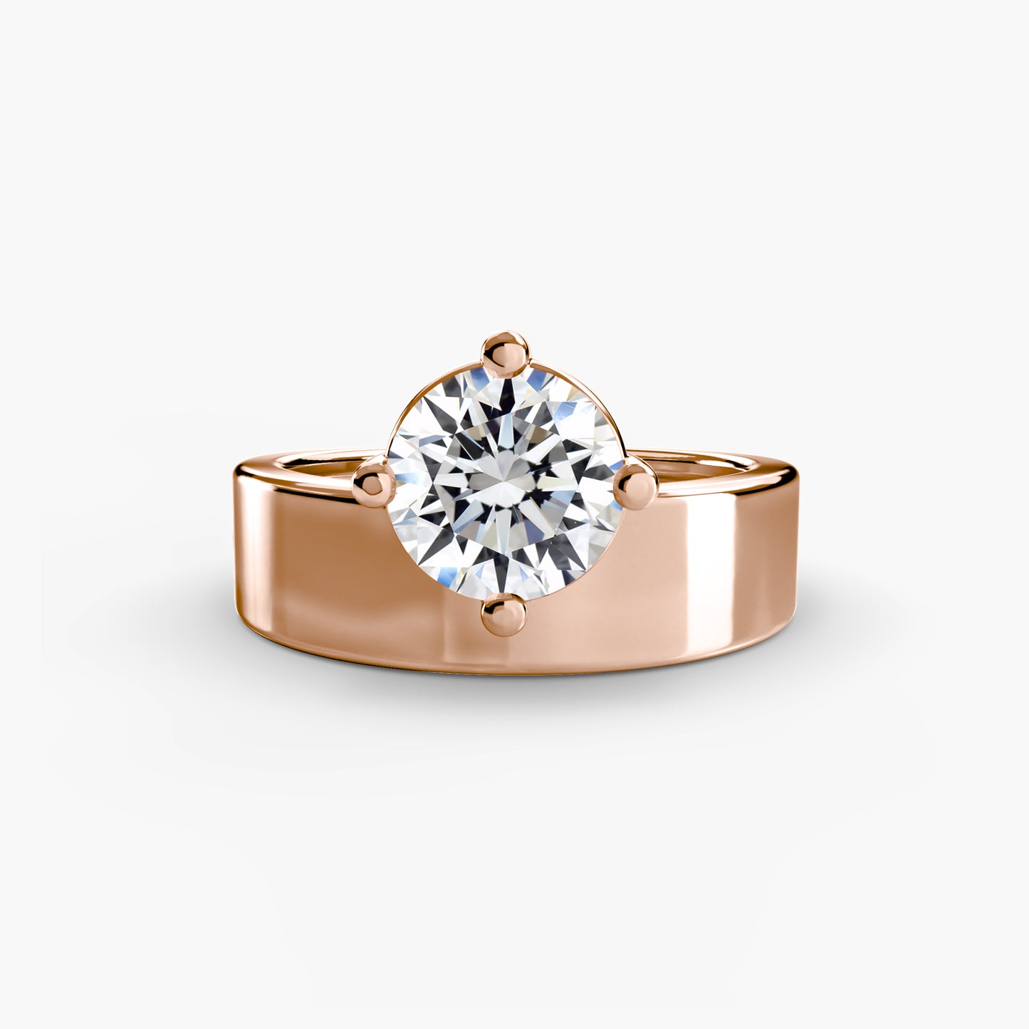 The "Kara" Compass Wide Band Solitaire Ring