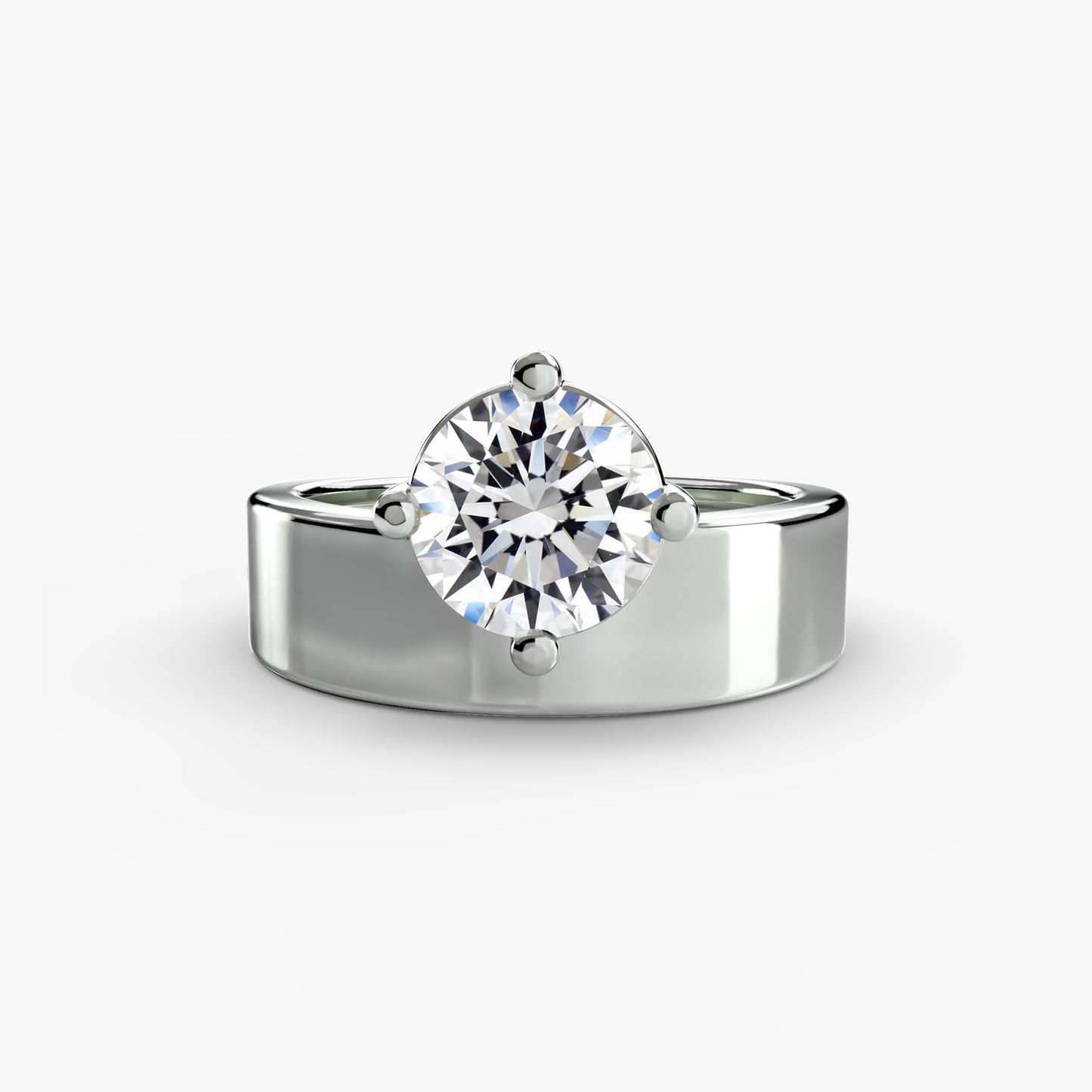 The "Kara" Compass Wide Band Solitaire Ring