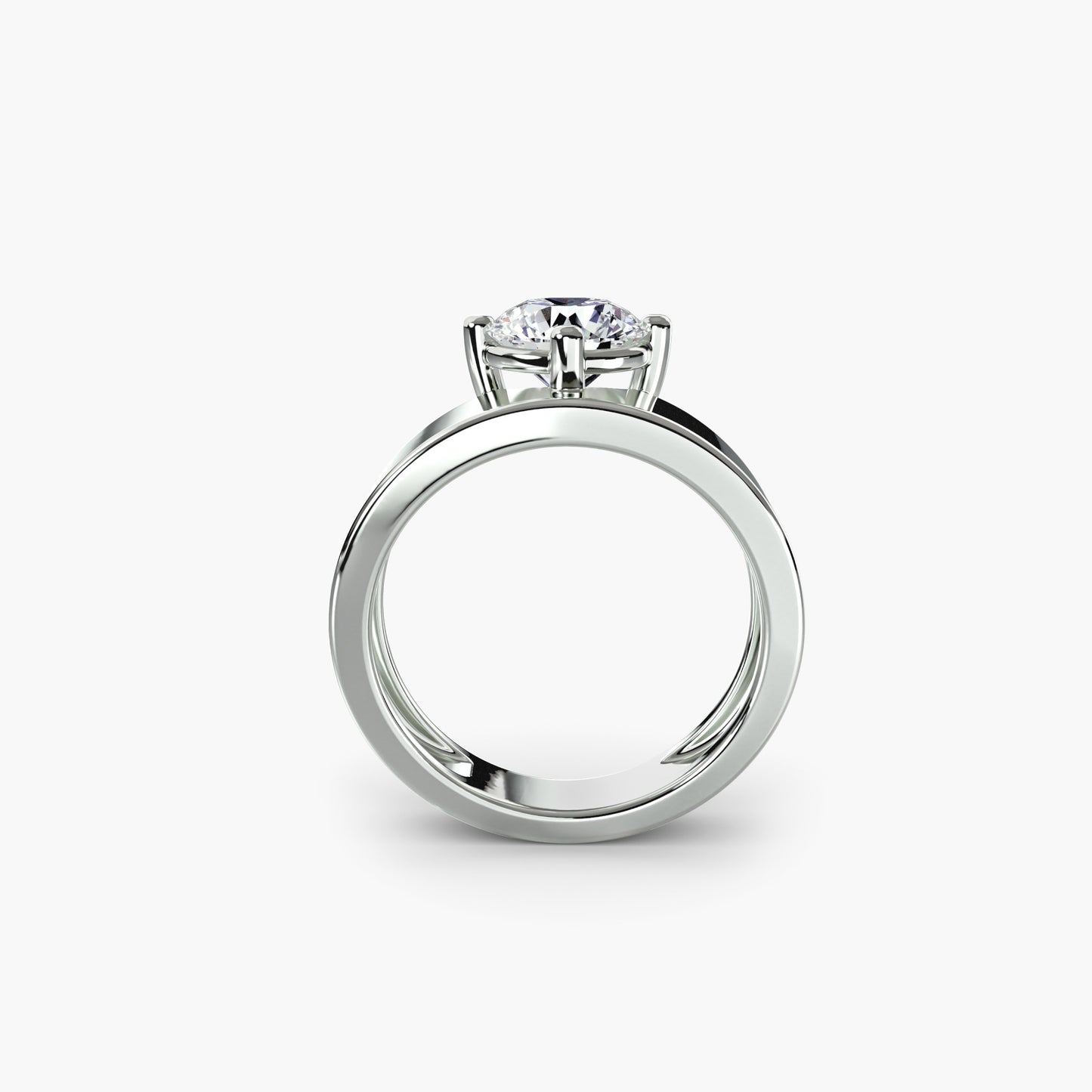 The "Kara" Compass Wide Band Solitaire Ring