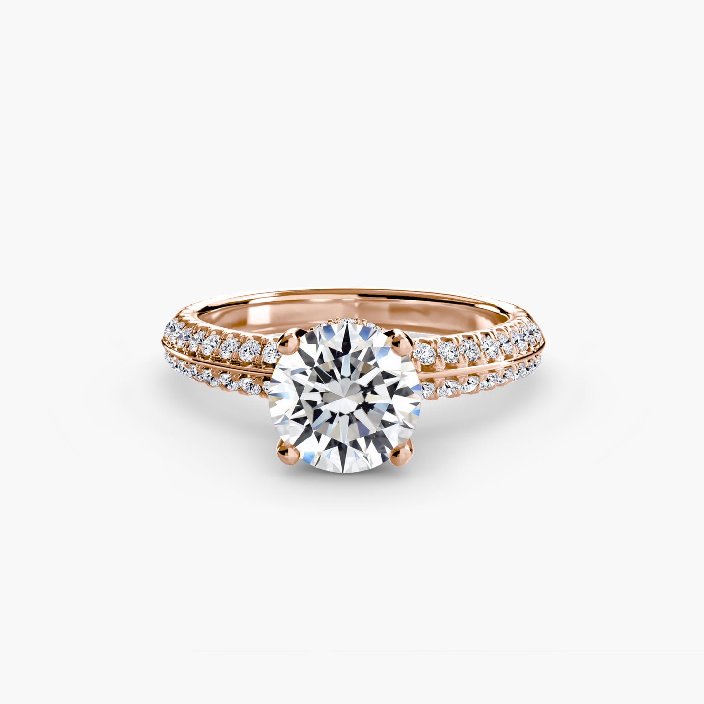 The "Kennedy" Double Pavé with Diamond Collar Ring