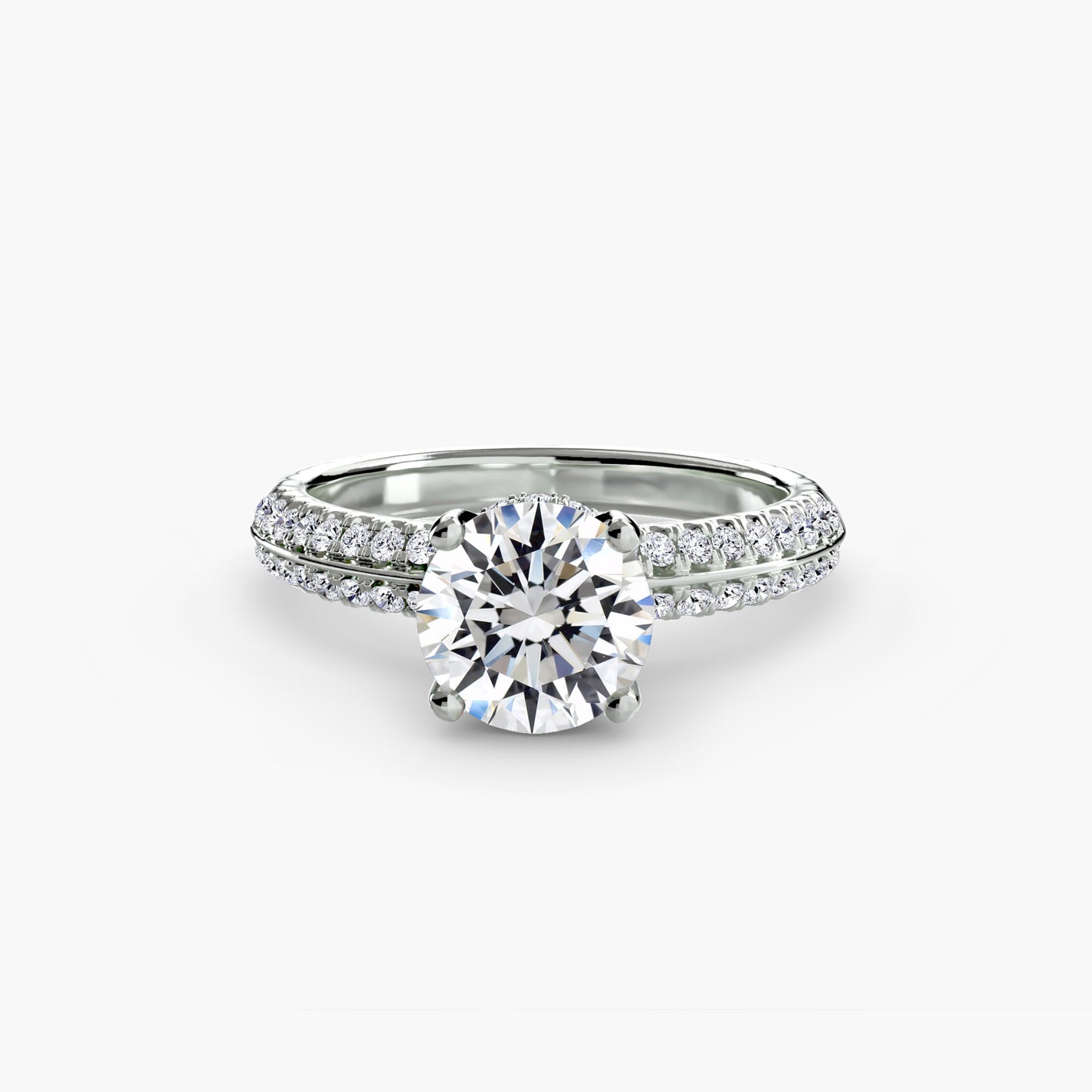 The "Kennedy" Double Pavé with Diamond Collar Ring
