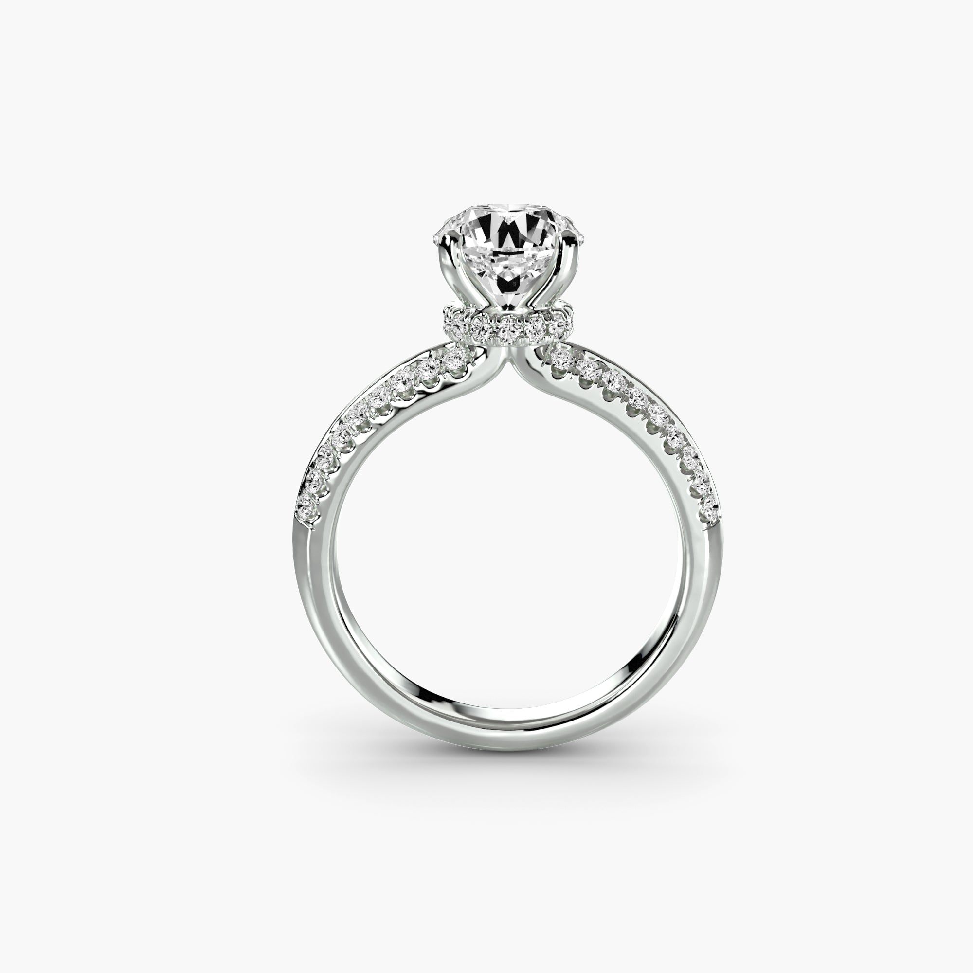 The "Kennedy" Double Pavé with Diamond Collar Ring