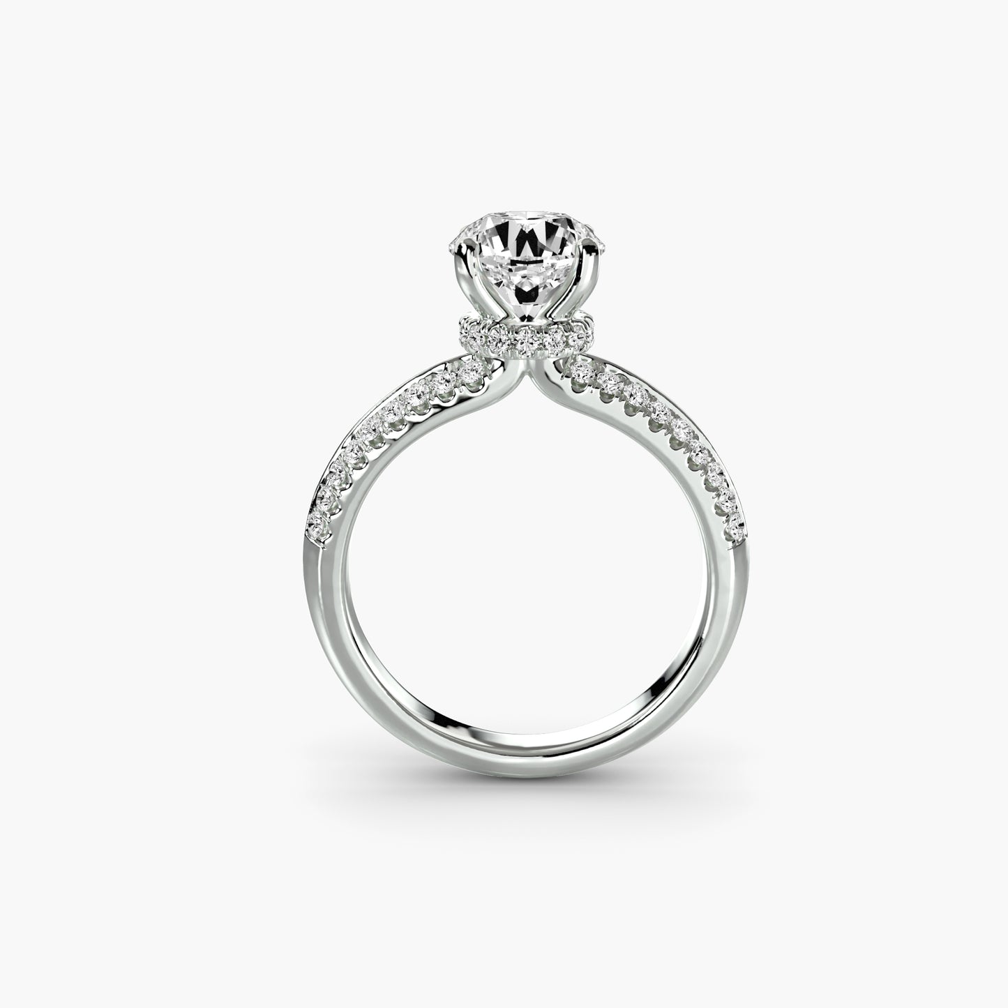 The "Kennedy" Double Pavé with Diamond Collar Ring