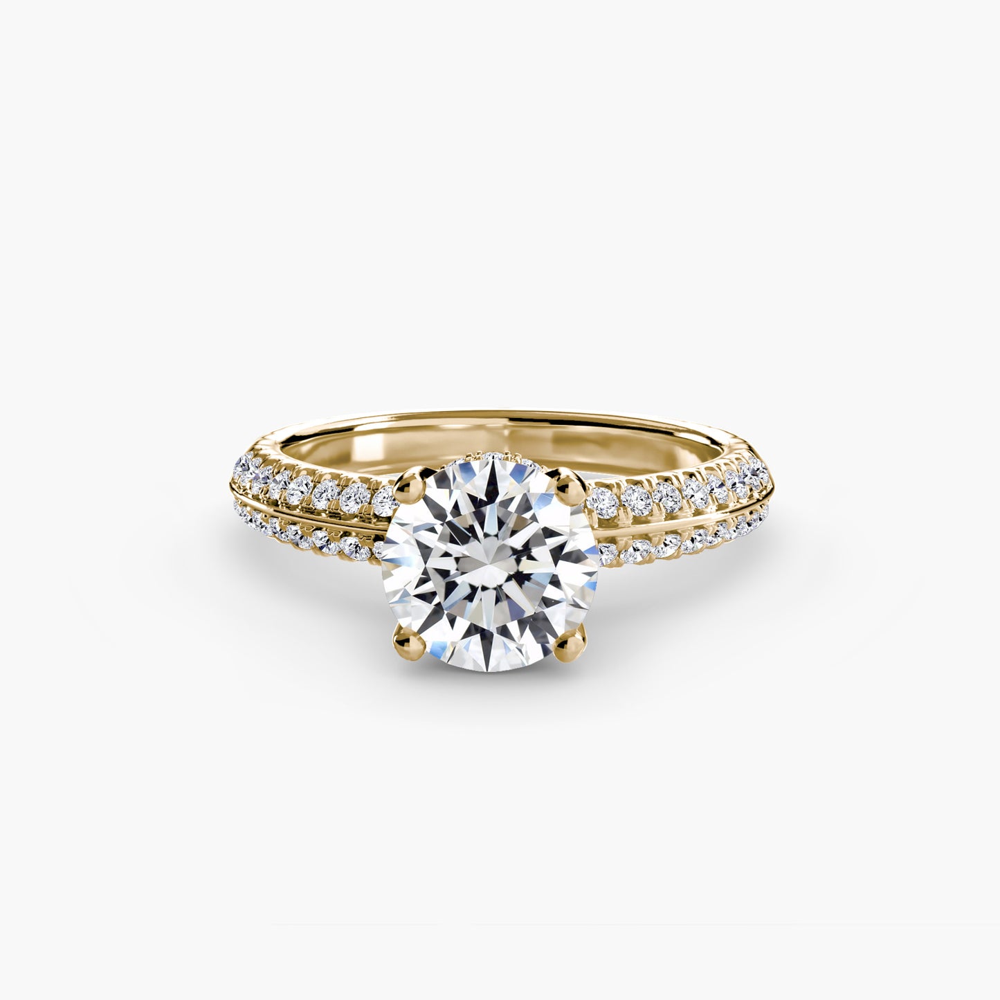 The "Kennedy" Double Pavé with Diamond Collar Ring