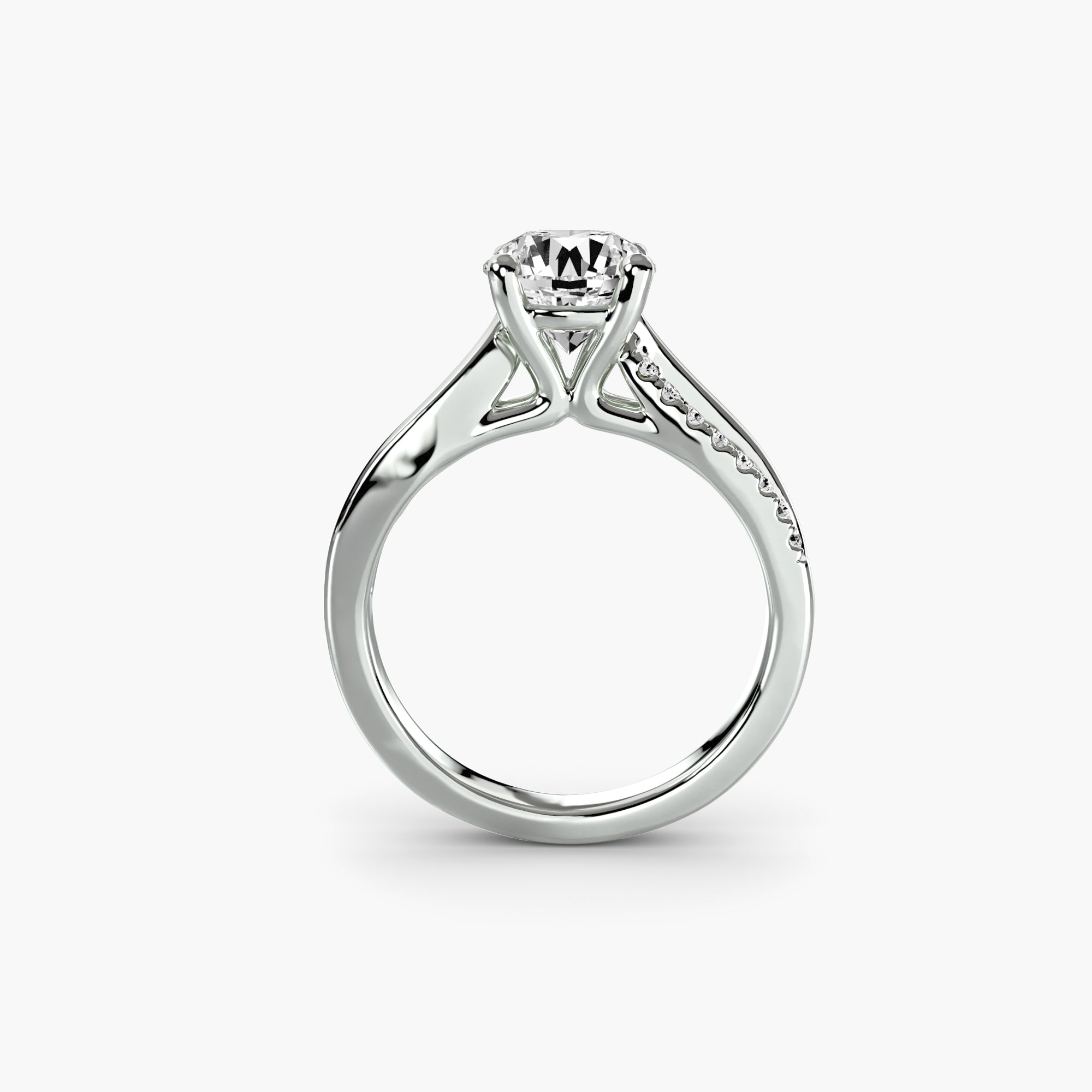 The "Celeste" Split Shank Pavé Solitaire