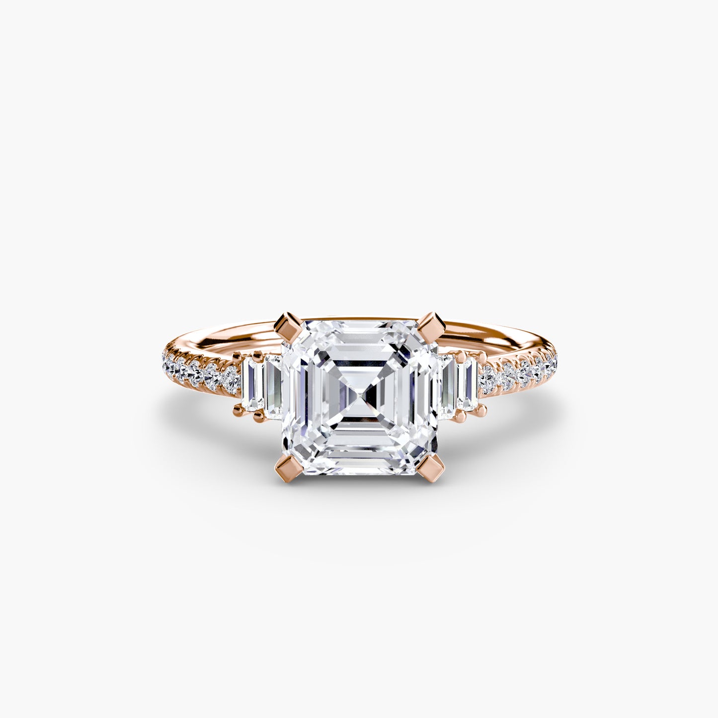 The "Evangeline" Double Baguette and Diamond Accent Ring