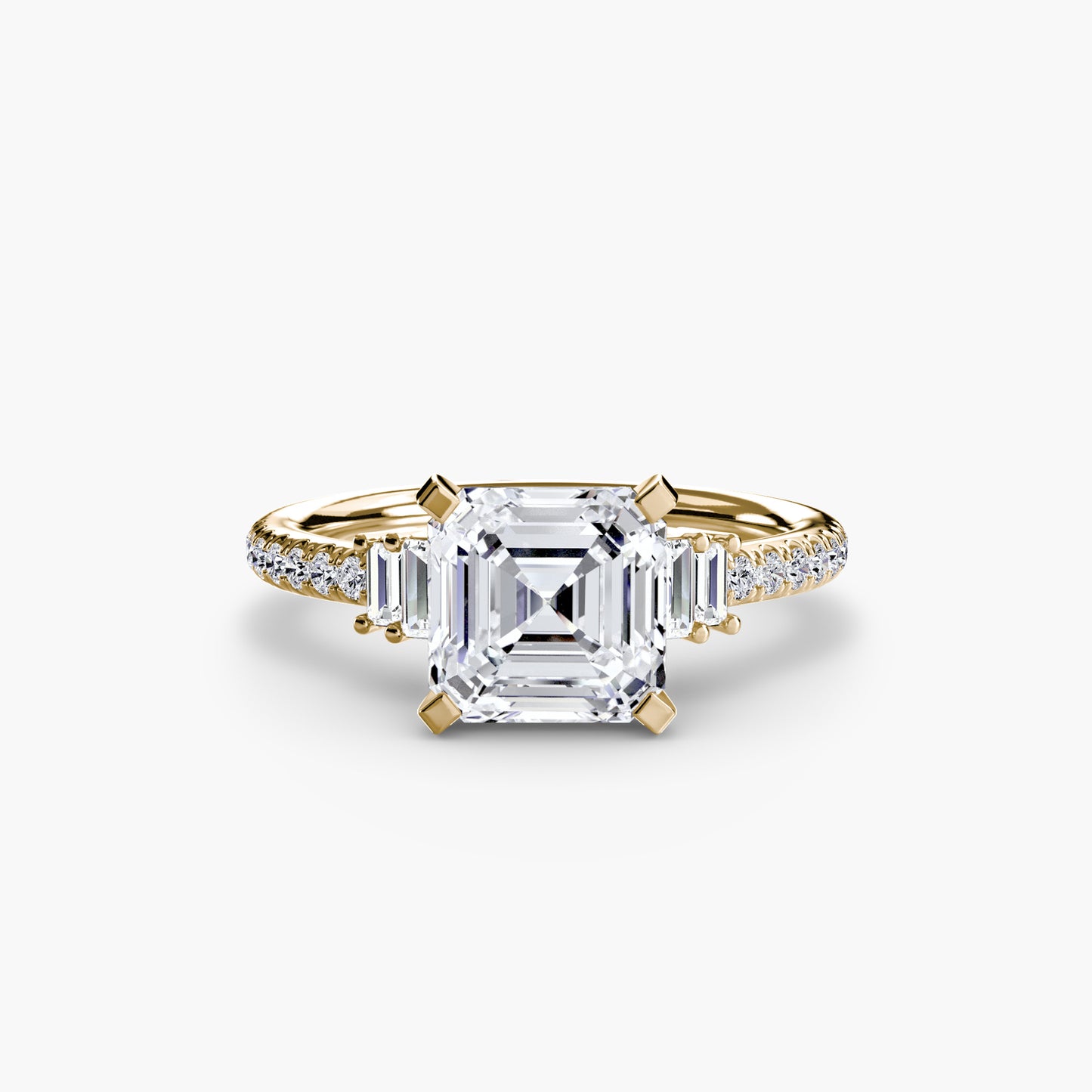 The "Evangeline" Double Baguette and Diamond Accent Ring