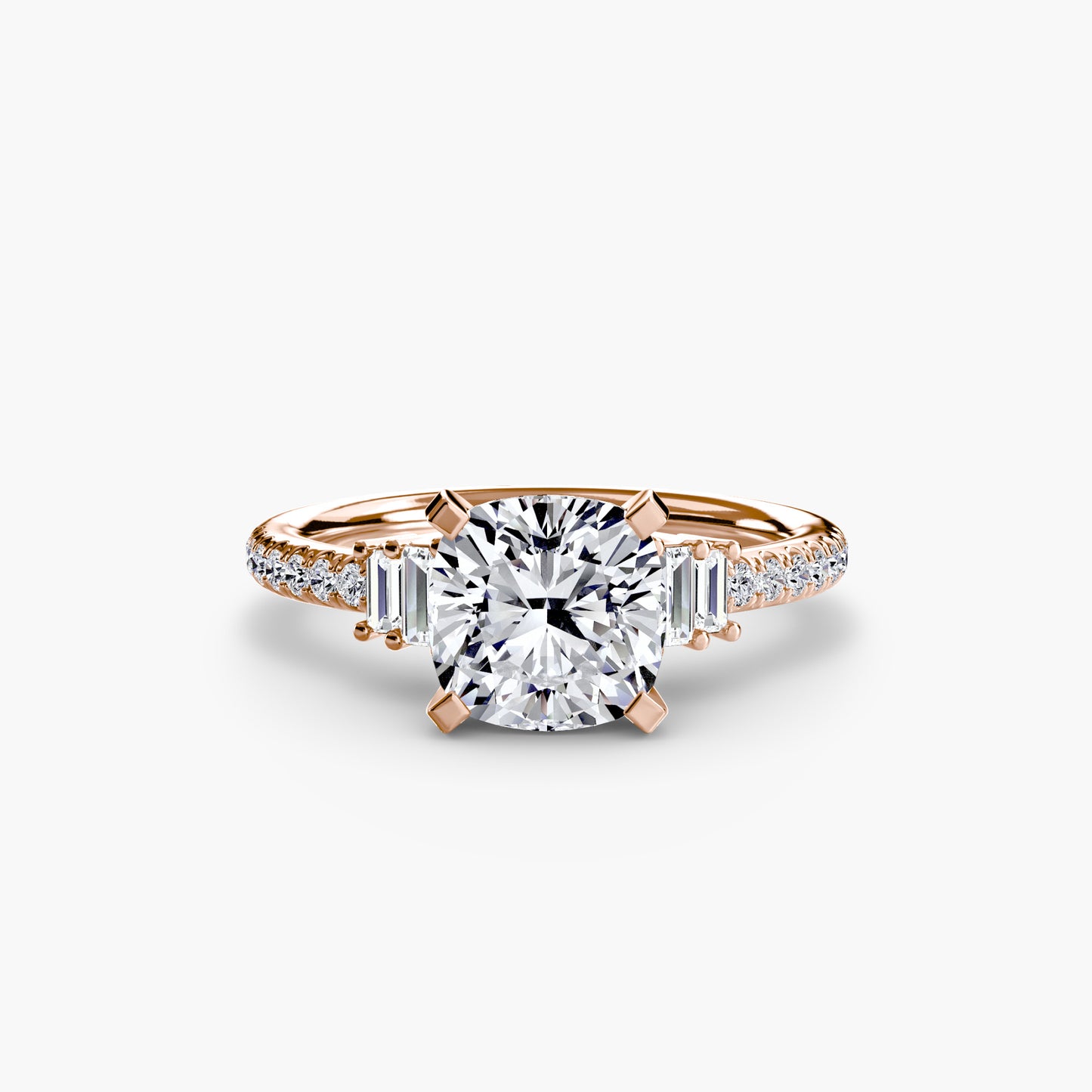 The "Evangeline" Double Baguette and Diamond Accent Ring