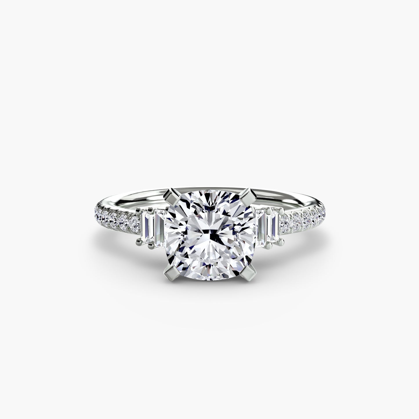 The "Evangeline" Double Baguette and Diamond Accent Ring