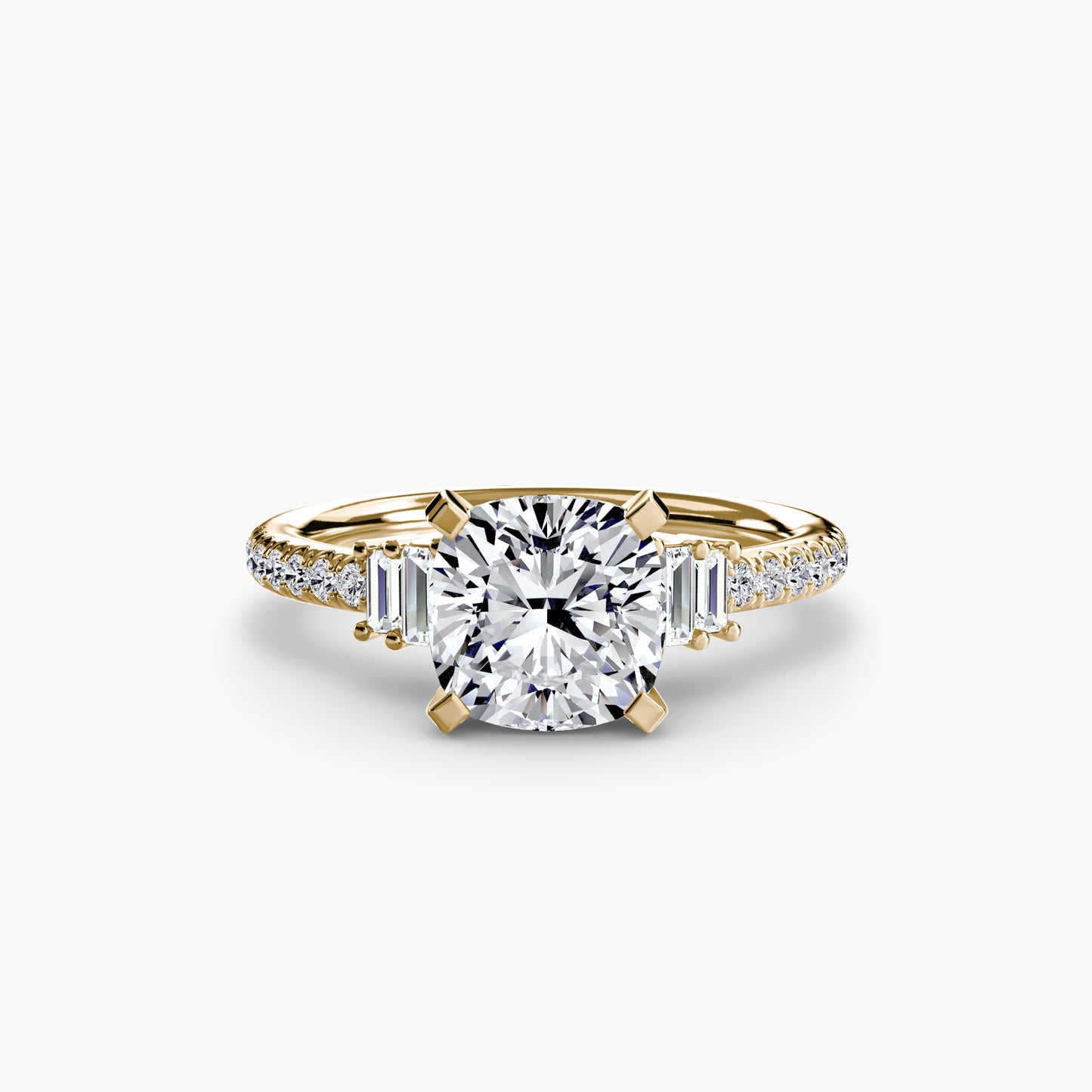 The "Evangeline" Double Baguette and Diamond Accent Ring