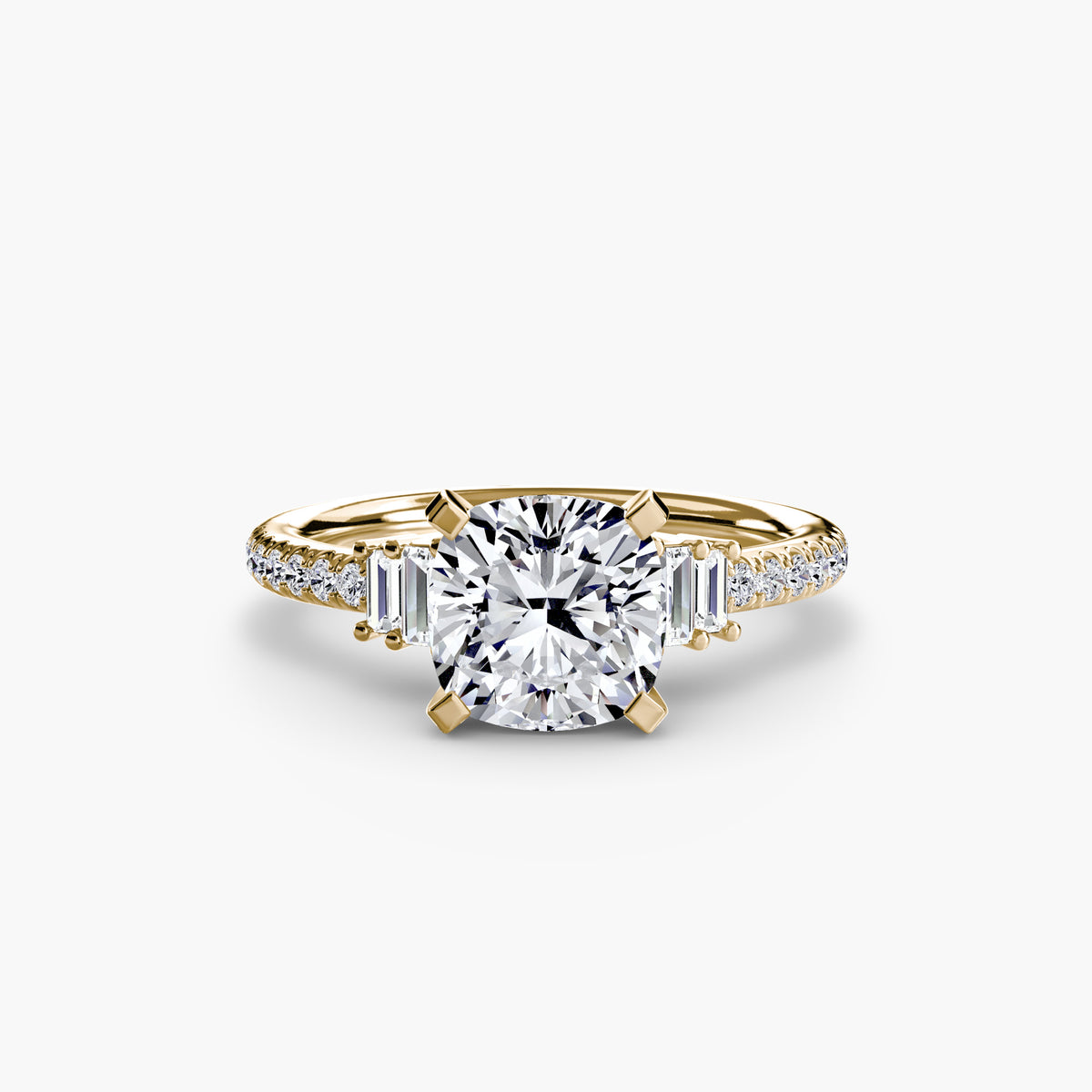 The "Evangeline" Double Baguette and Diamond Accent Ring