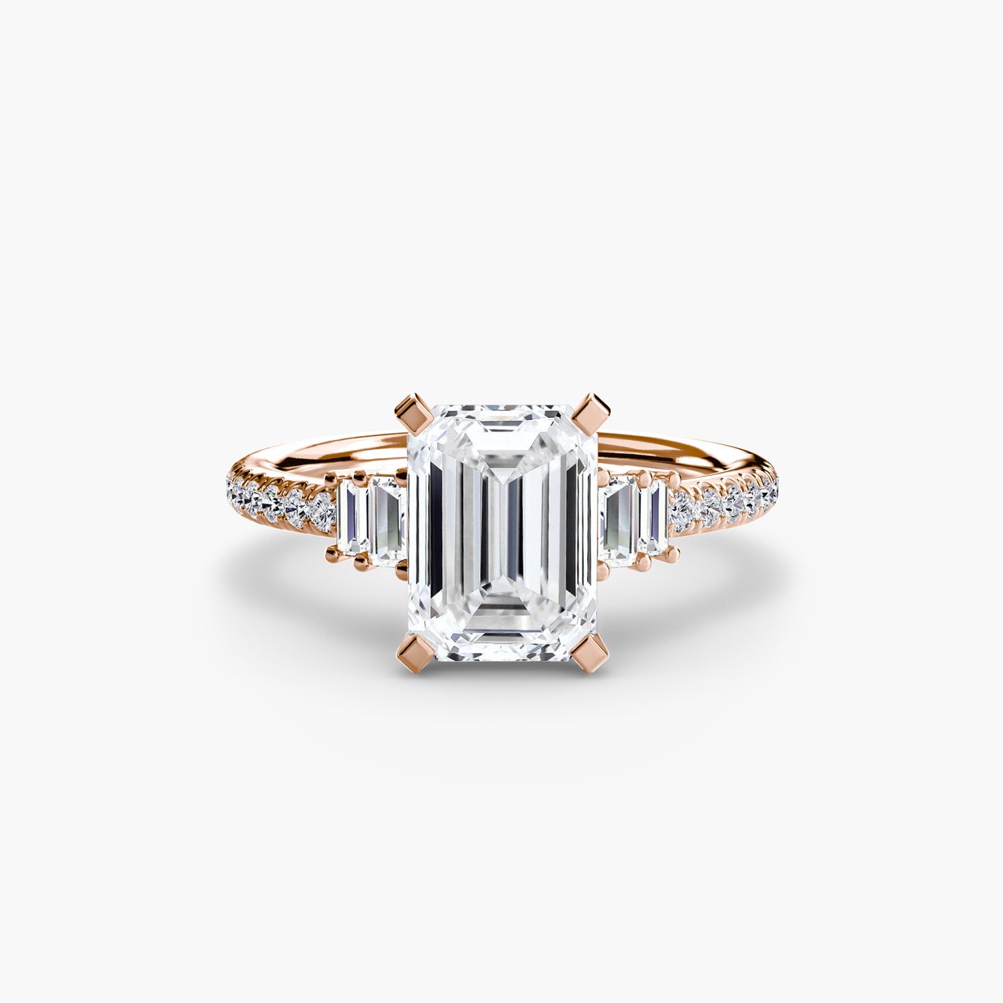 The "Evangeline" Double Baguette and Diamond Accent Ring