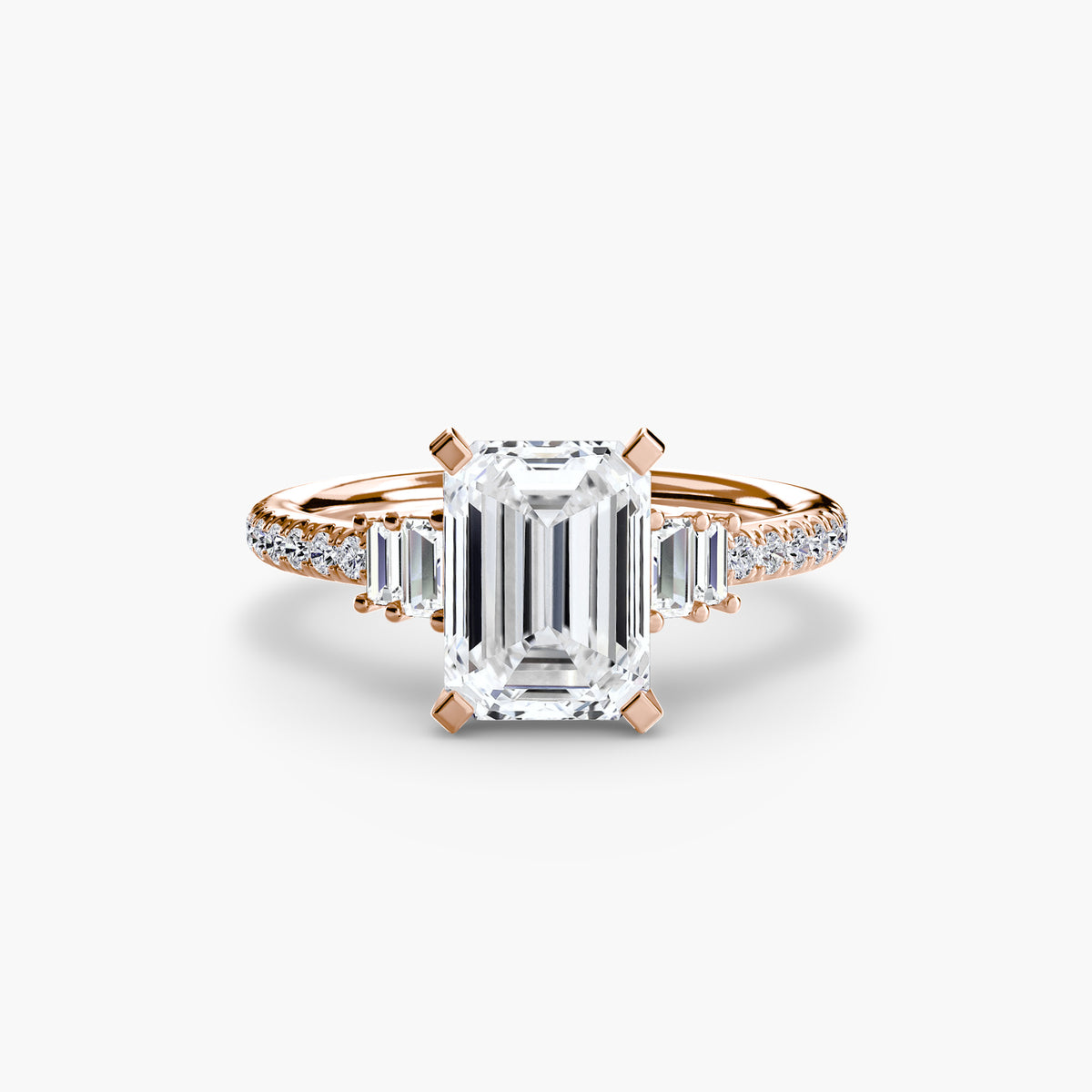 The "Evangeline" Double Baguette and Diamond Accent Ring
