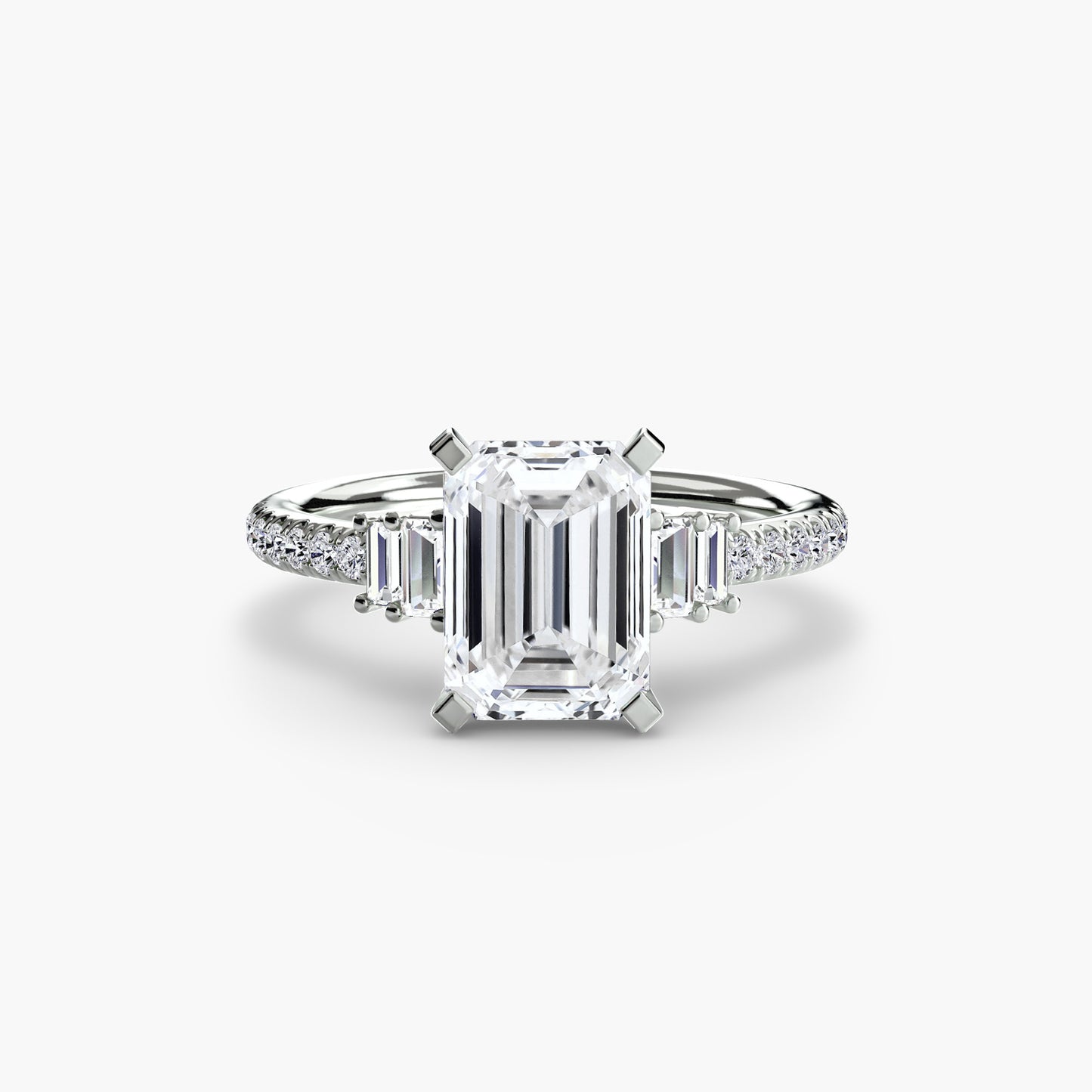 The "Evangeline" Double Baguette and Diamond Accent Ring
