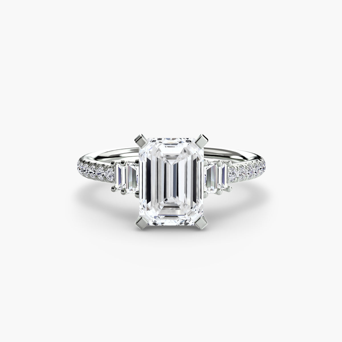 The "Evangeline" Double Baguette and Diamond Accent Ring