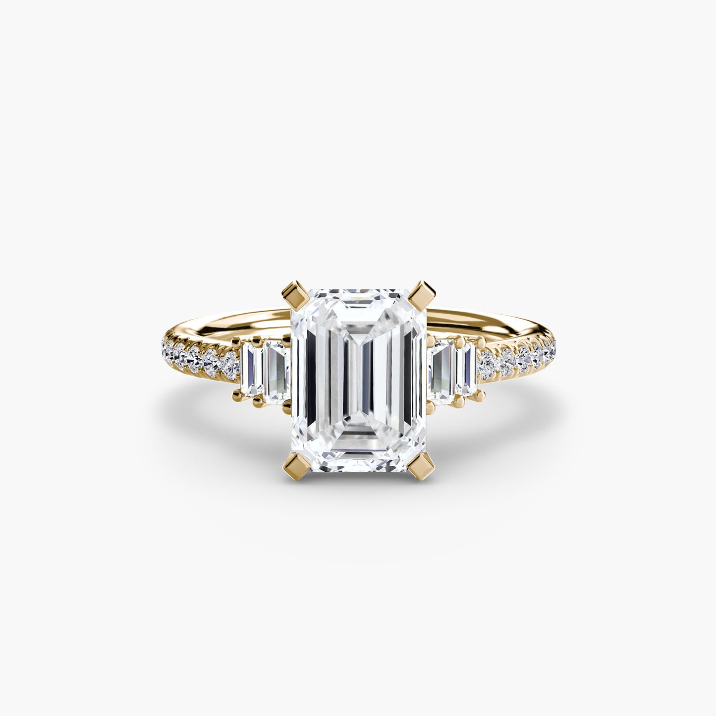 The "Evangeline" Double Baguette and Diamond Accent Ring