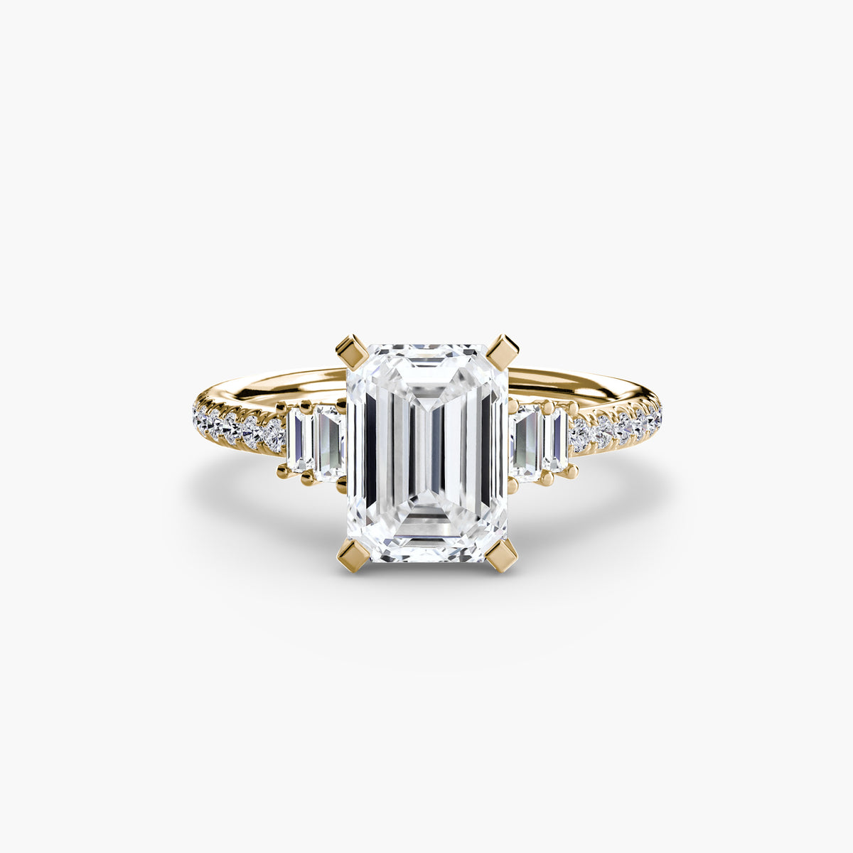 The "Evangeline" Double Baguette and Diamond Accent Ring