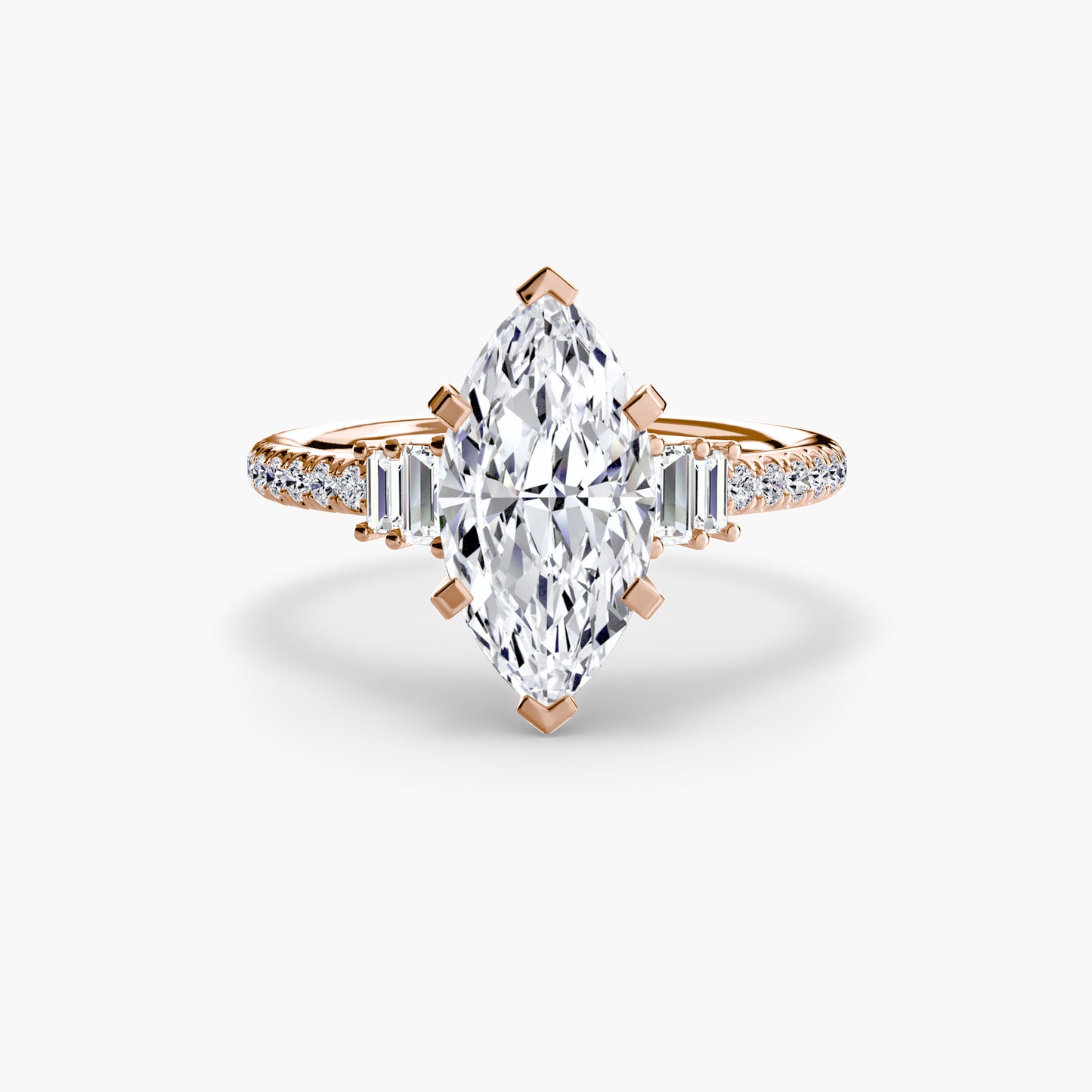 The "Evangeline" Double Baguette and Diamond Accent Ring