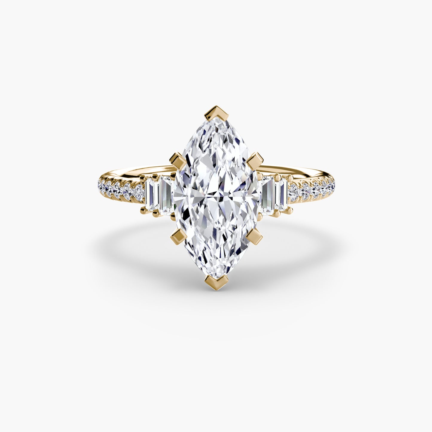 The "Evangeline" Double Baguette and Diamond Accent Ring