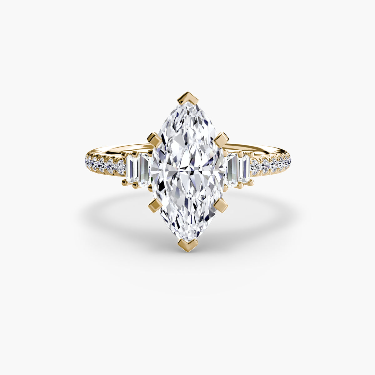 The "Evangeline" Double Baguette and Diamond Accent Ring