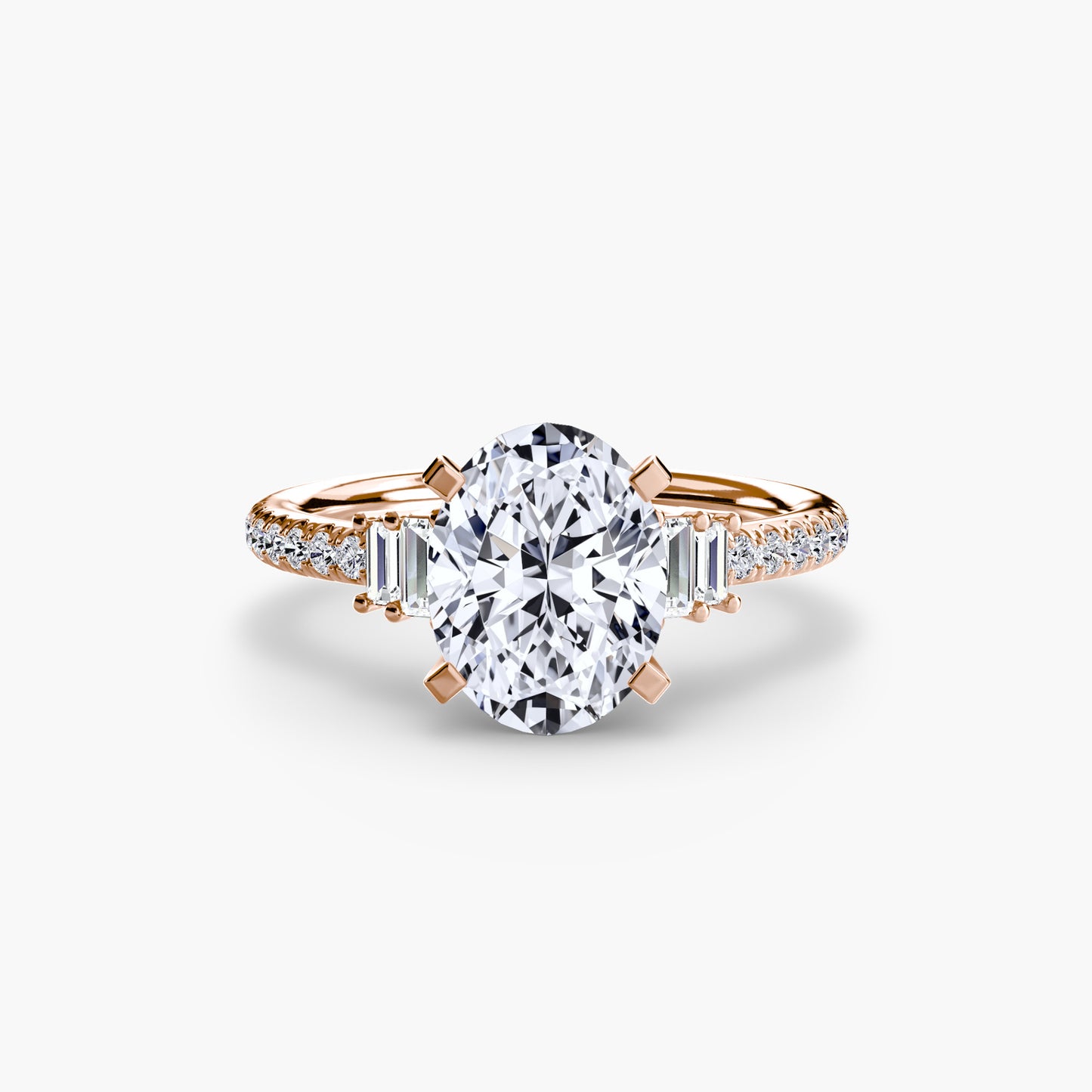 The "Evangeline" Double Baguette and Diamond Accent Ring