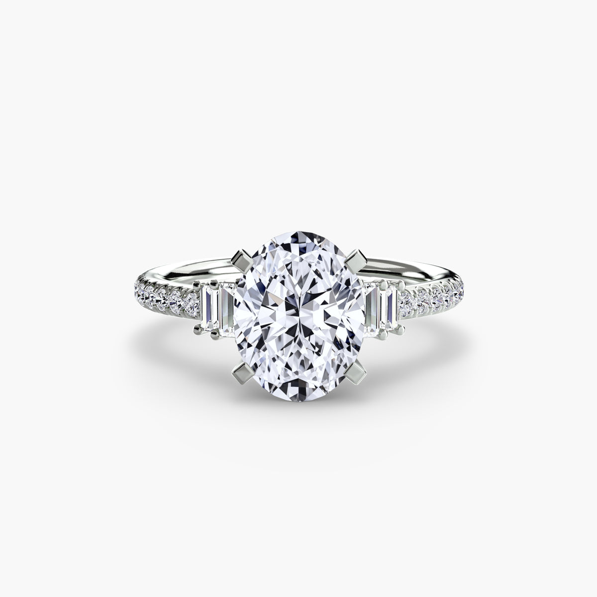 The "Evangeline" Double Baguette and Diamond Accent Ring