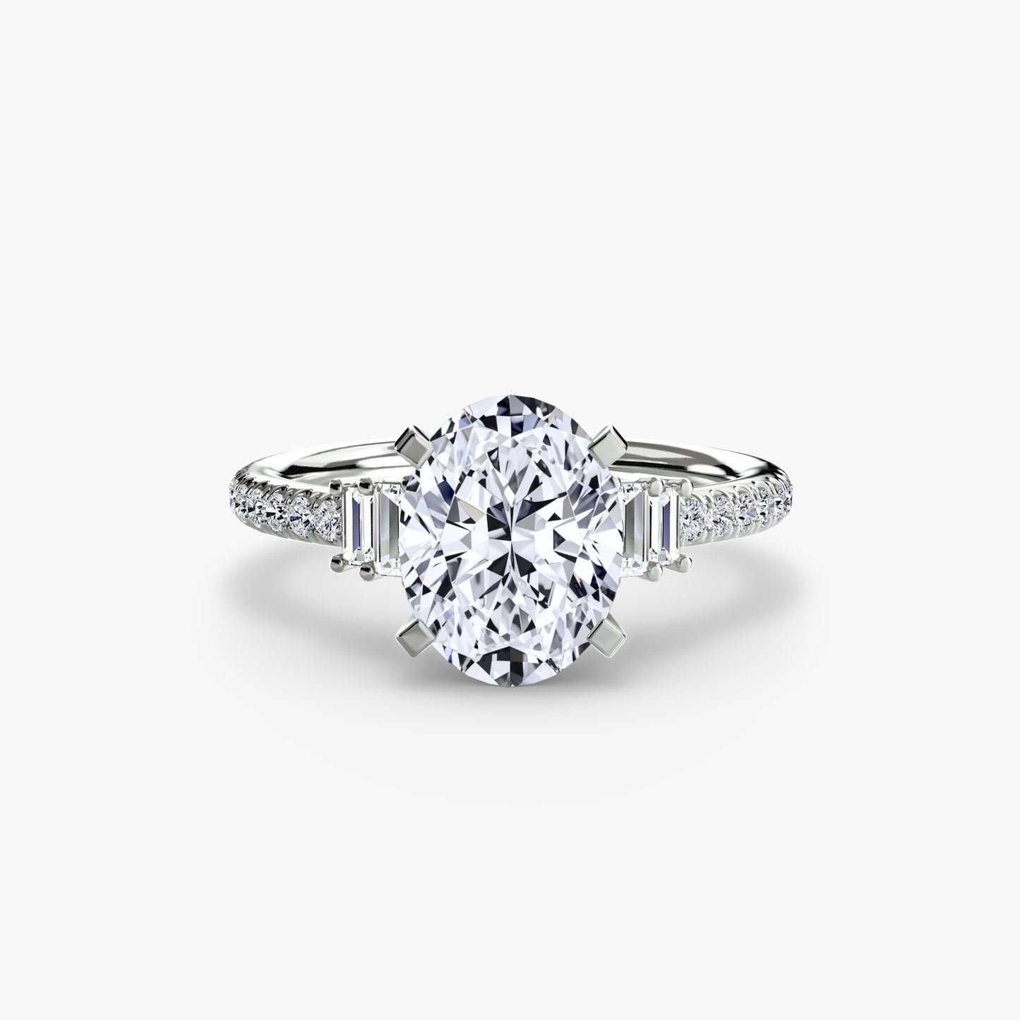 The "Evangeline" Double Baguette and Diamond Accent Ring