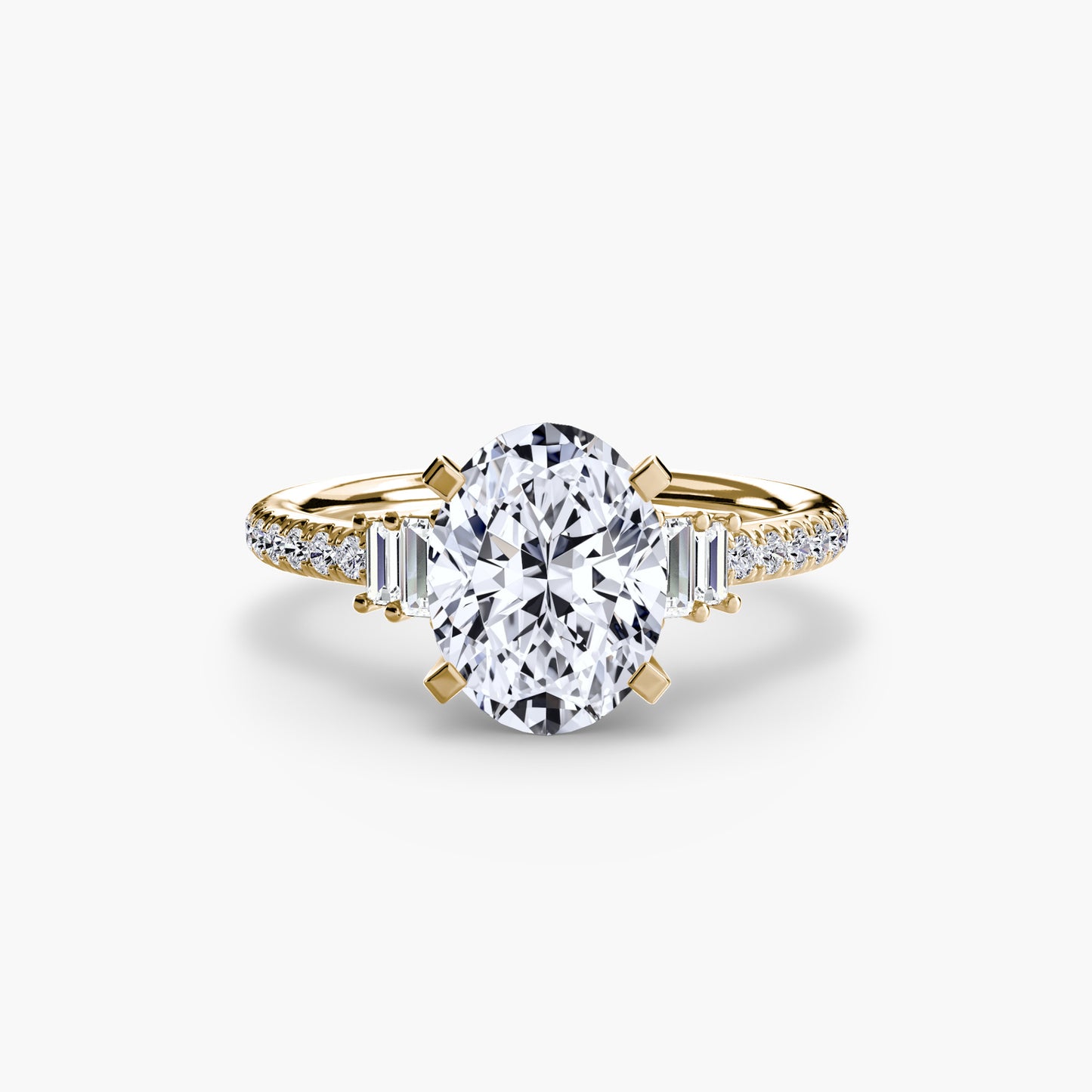 The "Evangeline" Double Baguette and Diamond Accent Ring