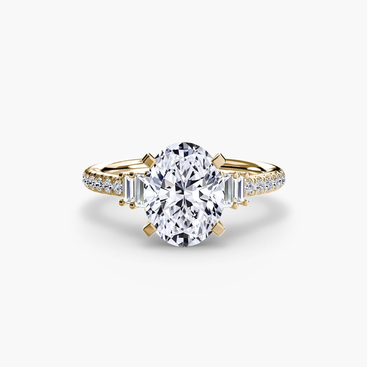 The "Evangeline" Double Baguette and Diamond Accent Ring