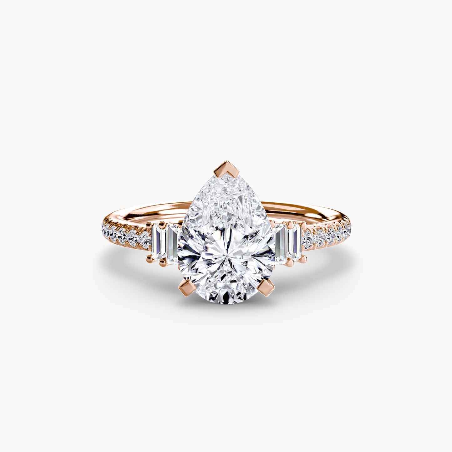 The "Evangeline" Double Baguette and Diamond Accent Ring
