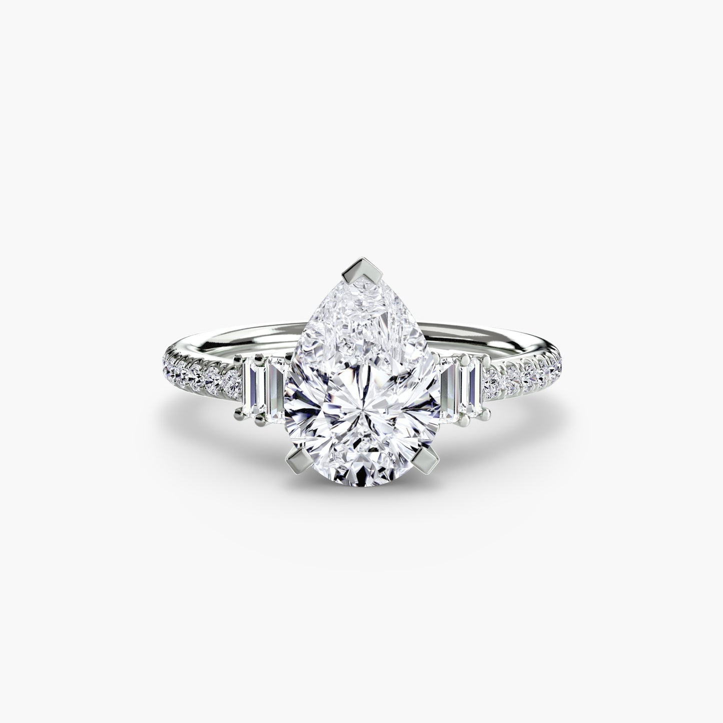 The "Evangeline" Double Baguette and Diamond Accent Ring
