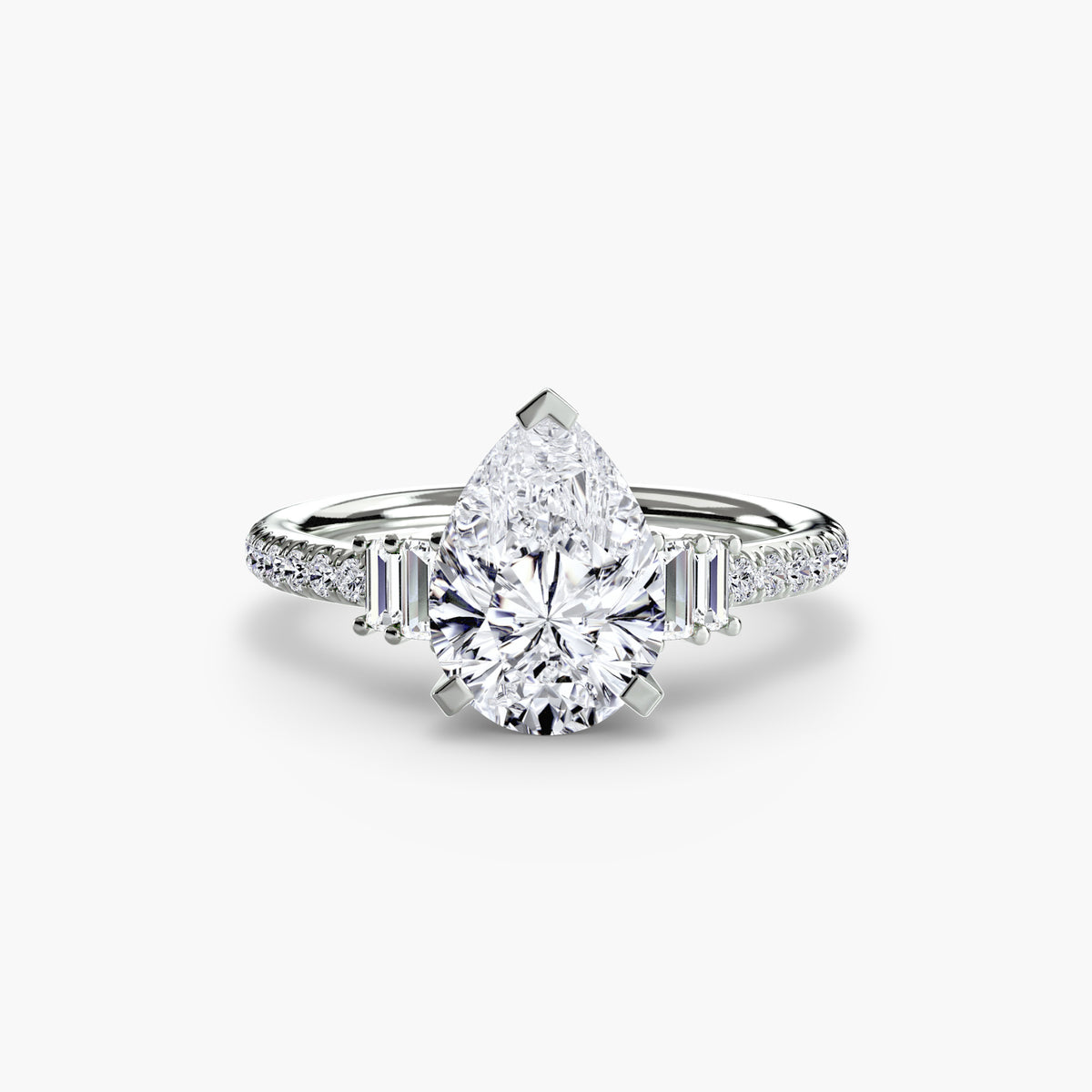 The "Evangeline" Double Baguette and Diamond Accent Ring